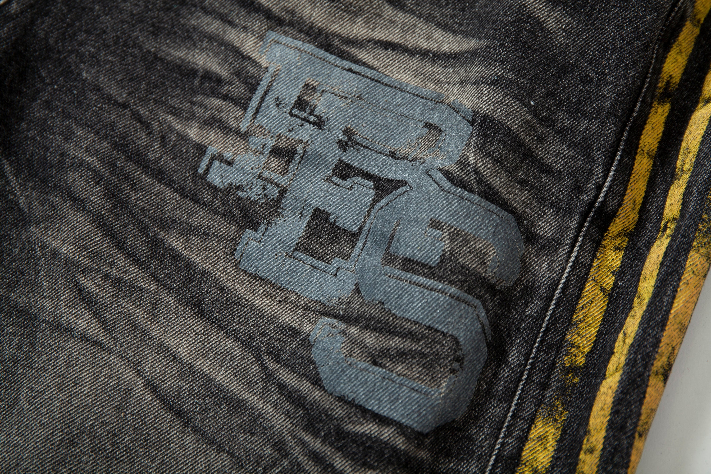 Omirad Side Stripe Washed Barrel-Leg Denim Jeans