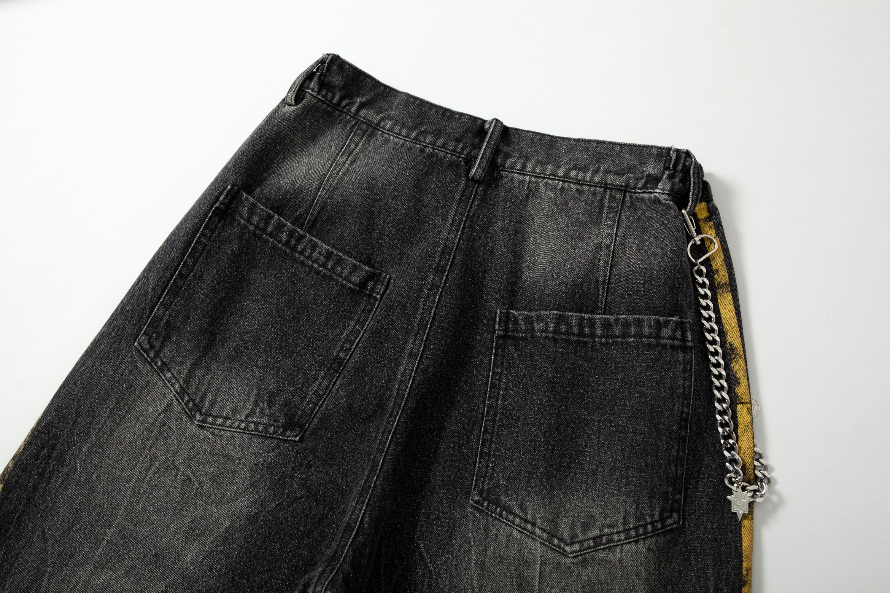 Omirad Side Stripe Washed Barrel-Leg Denim Jeans