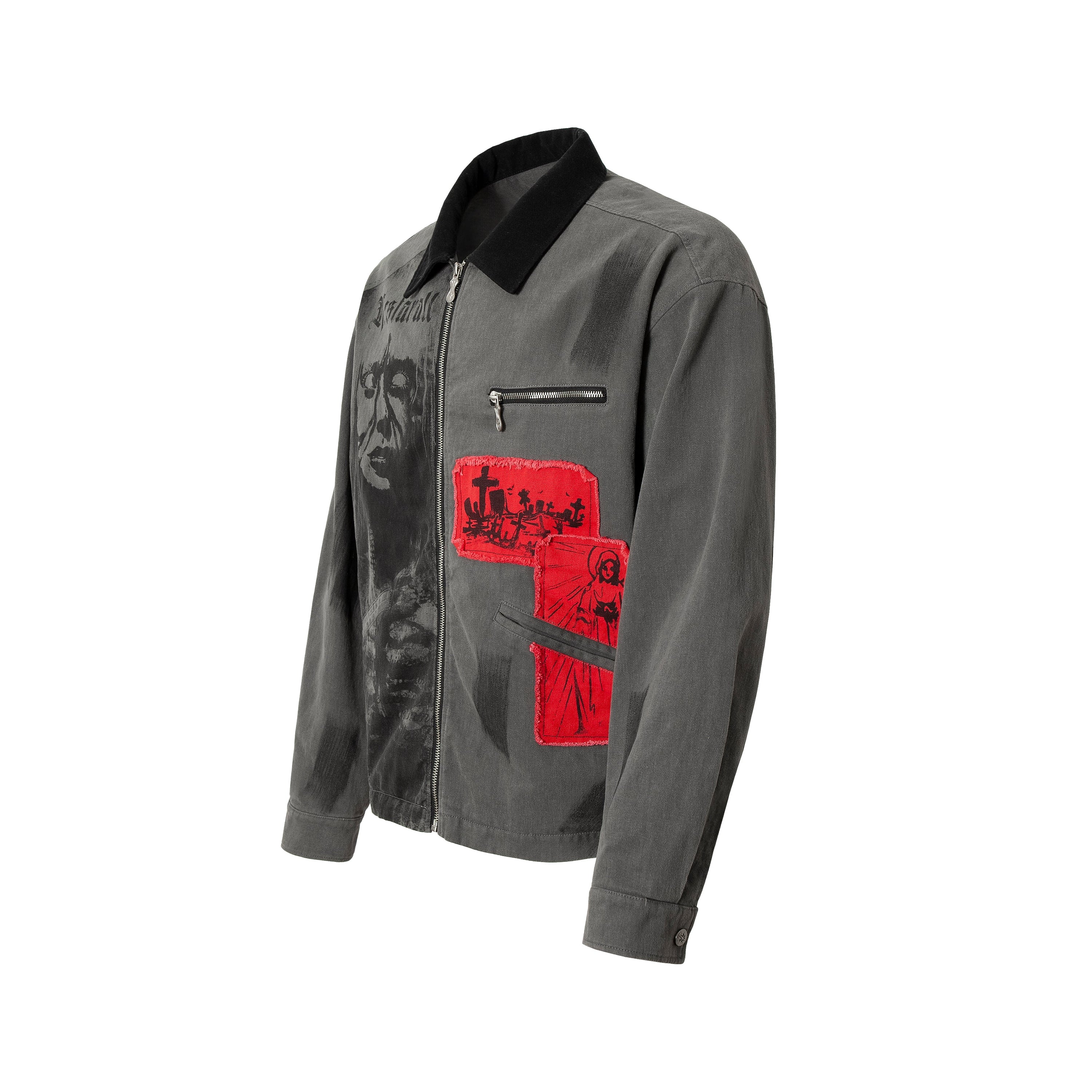 Omirad Gothic Patchwork Zip Jacket | Dark Street Graphic
