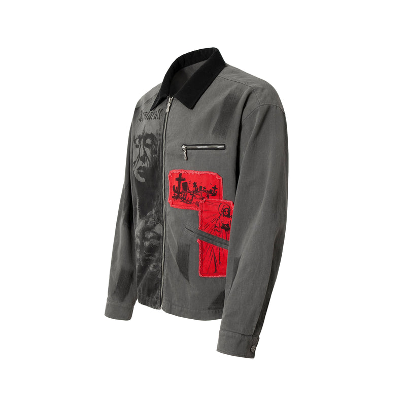 Omirad Gothic Patchwork Zip Jacket | Dark Street Graphic