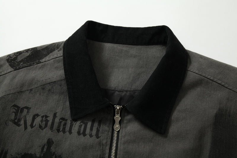 Omirad Gothic Patchwork Zip Jacket | Dark Street Graphic