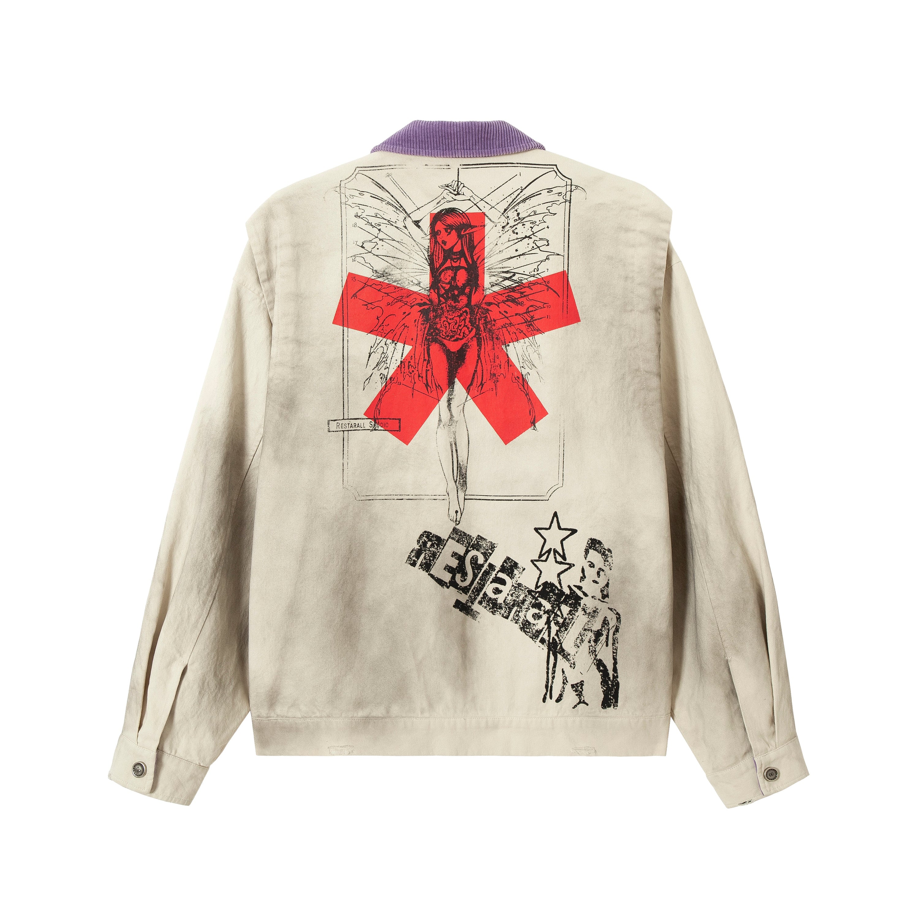 Omirad Vintage Washed Graphic Jacket | Graffiti Art Bomber