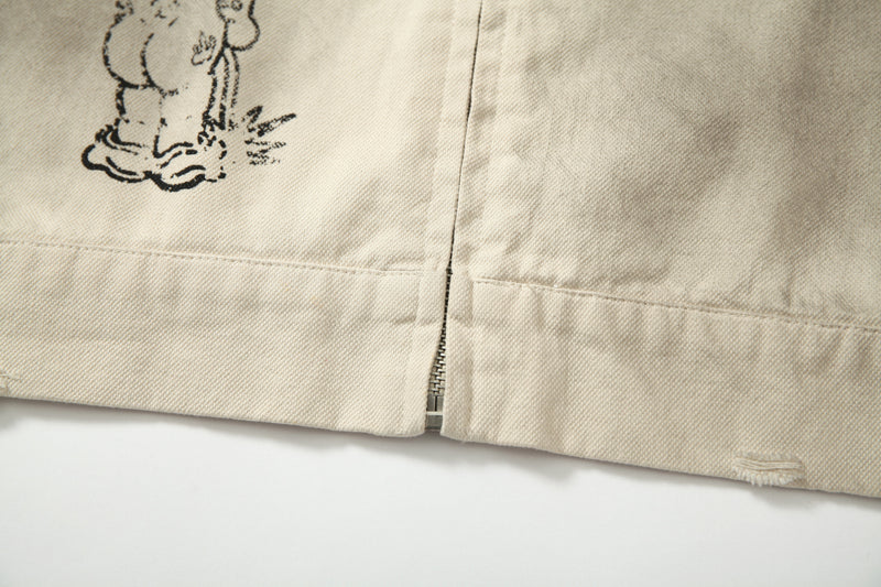 Omirad Vintage Washed Graphic Jacket | Graffiti Art Bomber
