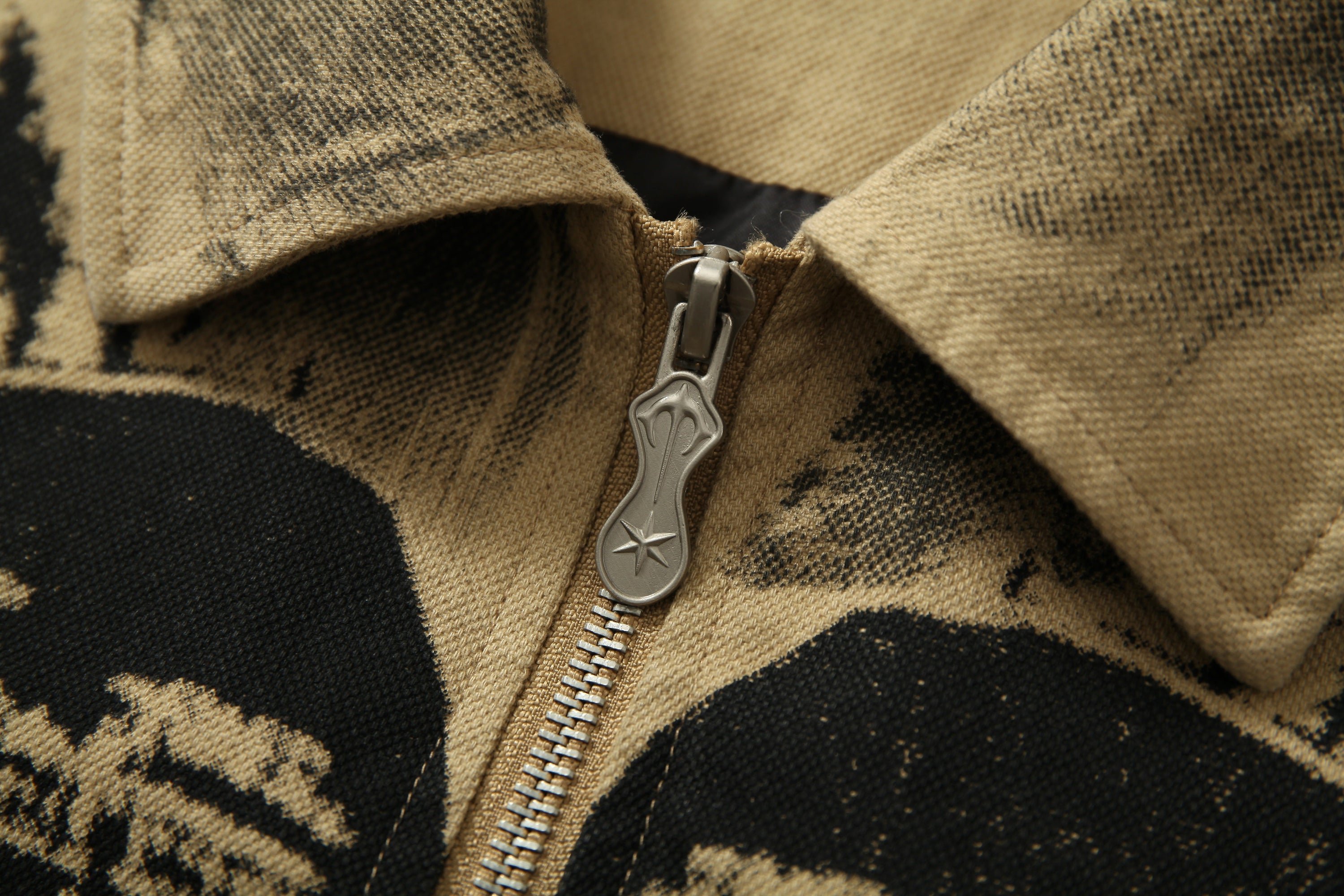 Omirad Vintage Graffiti Zip-Up Jacket | Contrast Sleeve Streetwear