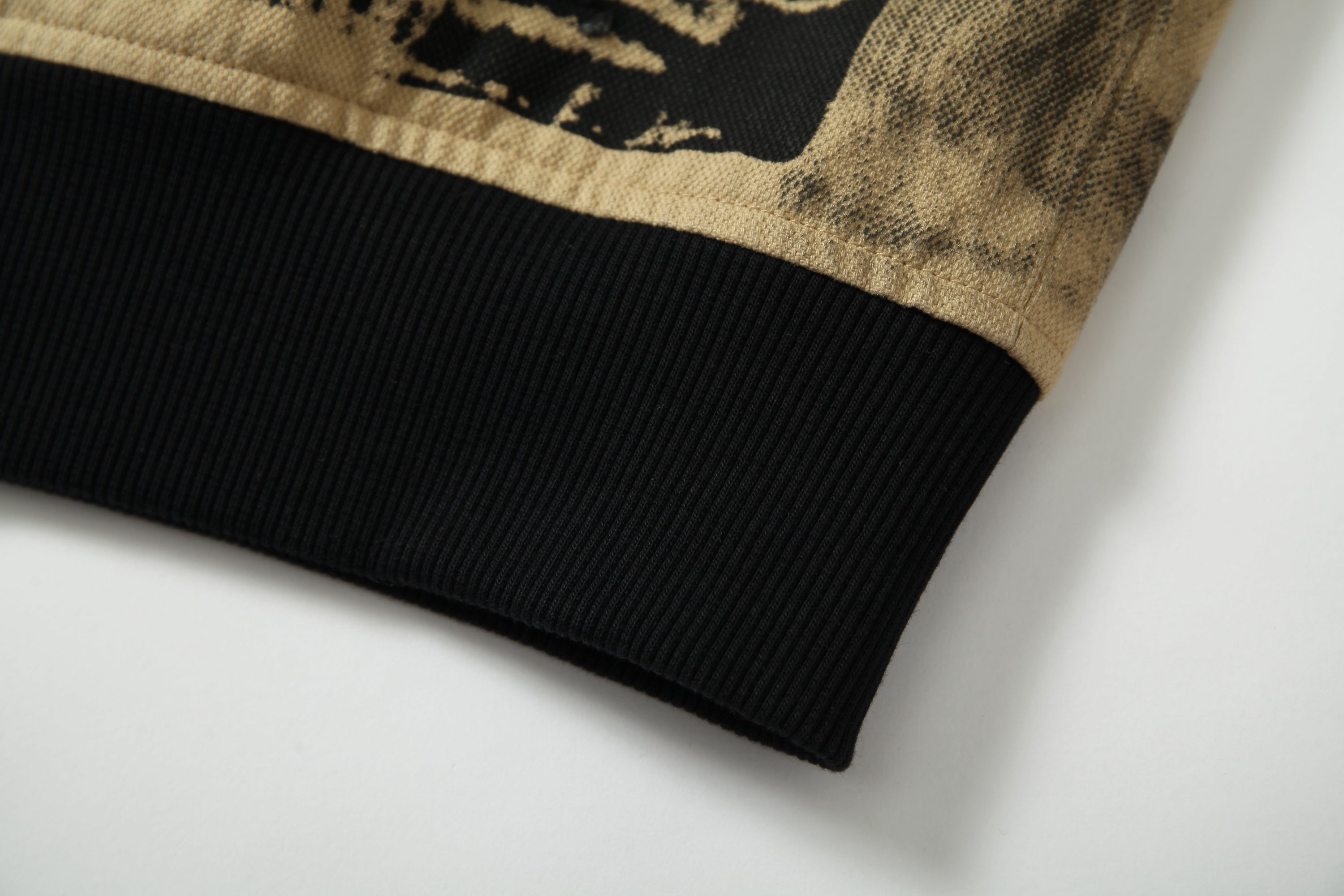 Omirad Vintage Graffiti Zip-Up Jacket | Contrast Sleeve Streetwear
