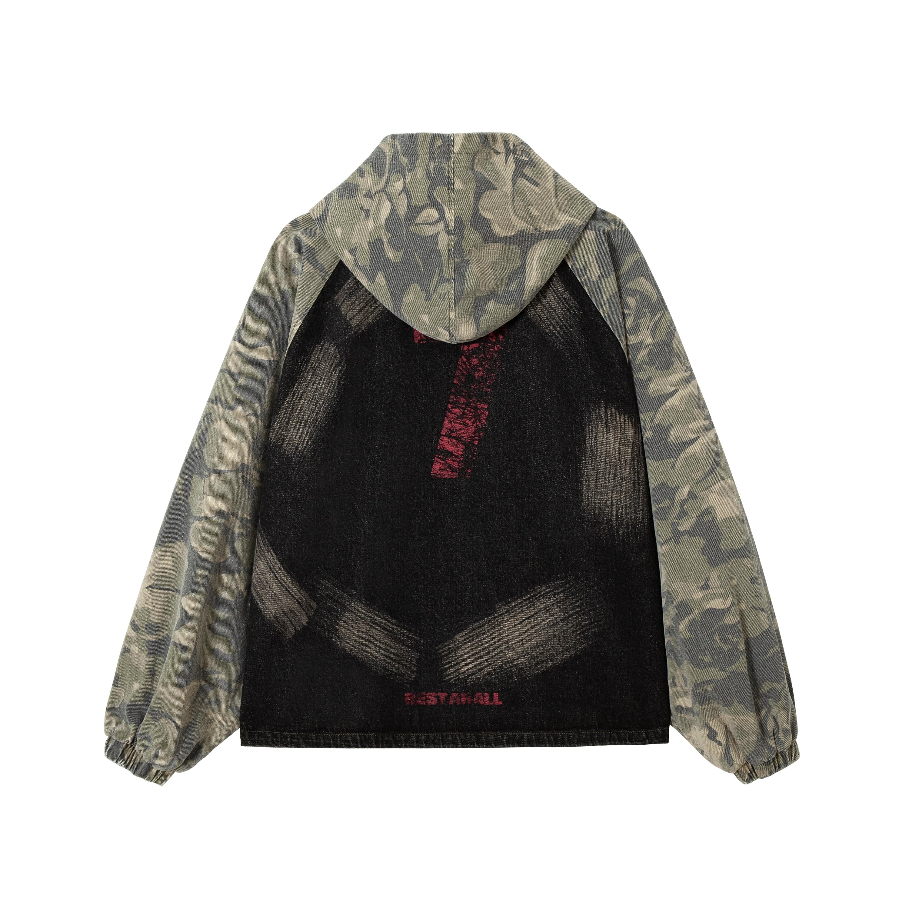 Omirad Rose Camo Embroidered Patch Zip-Up Hoodie