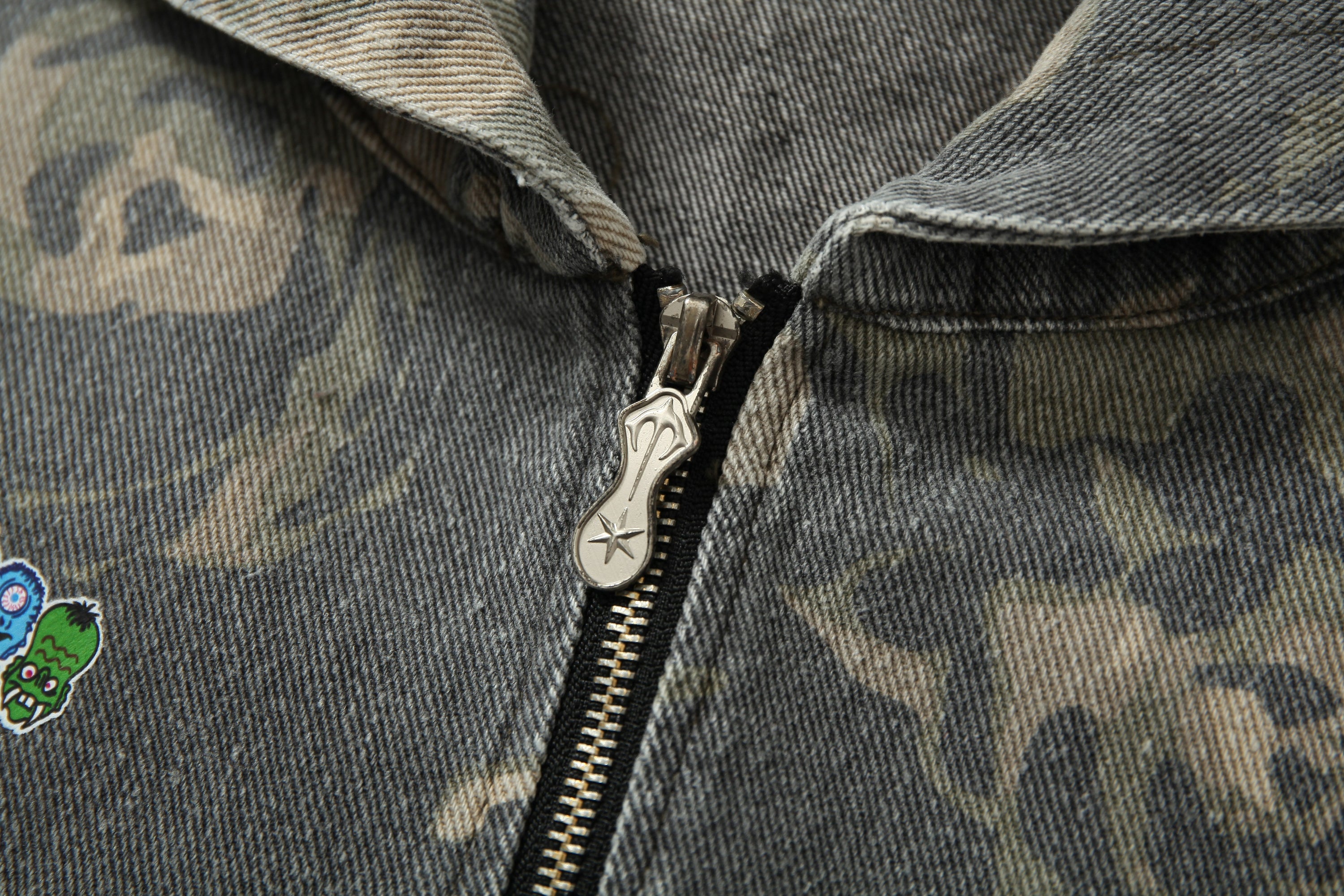 Omirad Rose Camo Embroidered Patch Zip-Up Hoodie