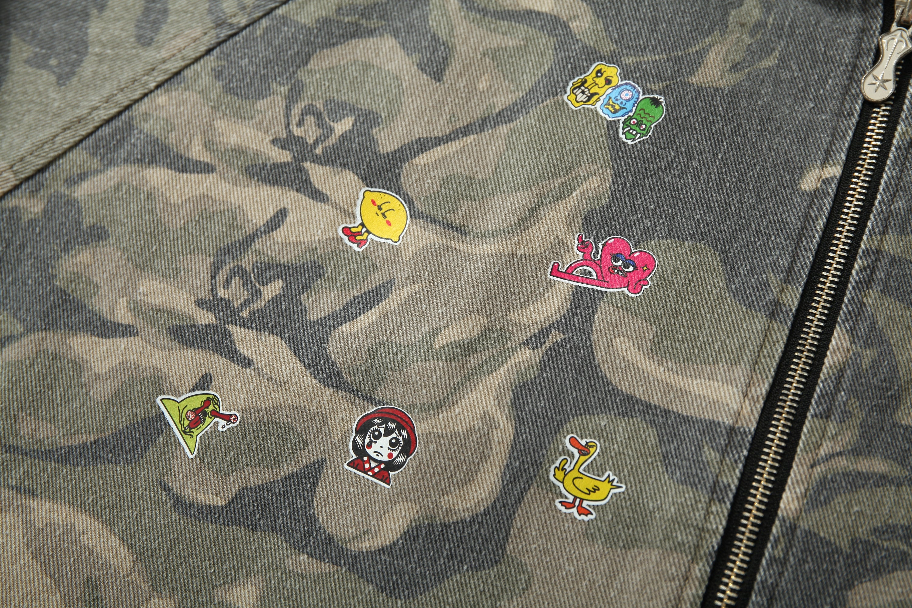 Omirad Rose Camo Embroidered Patch Zip-Up Hoodie