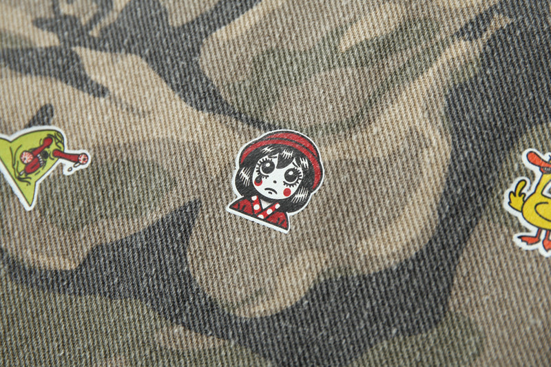 Omirad Rose Camo Embroidered Patch Zip-Up Hoodie