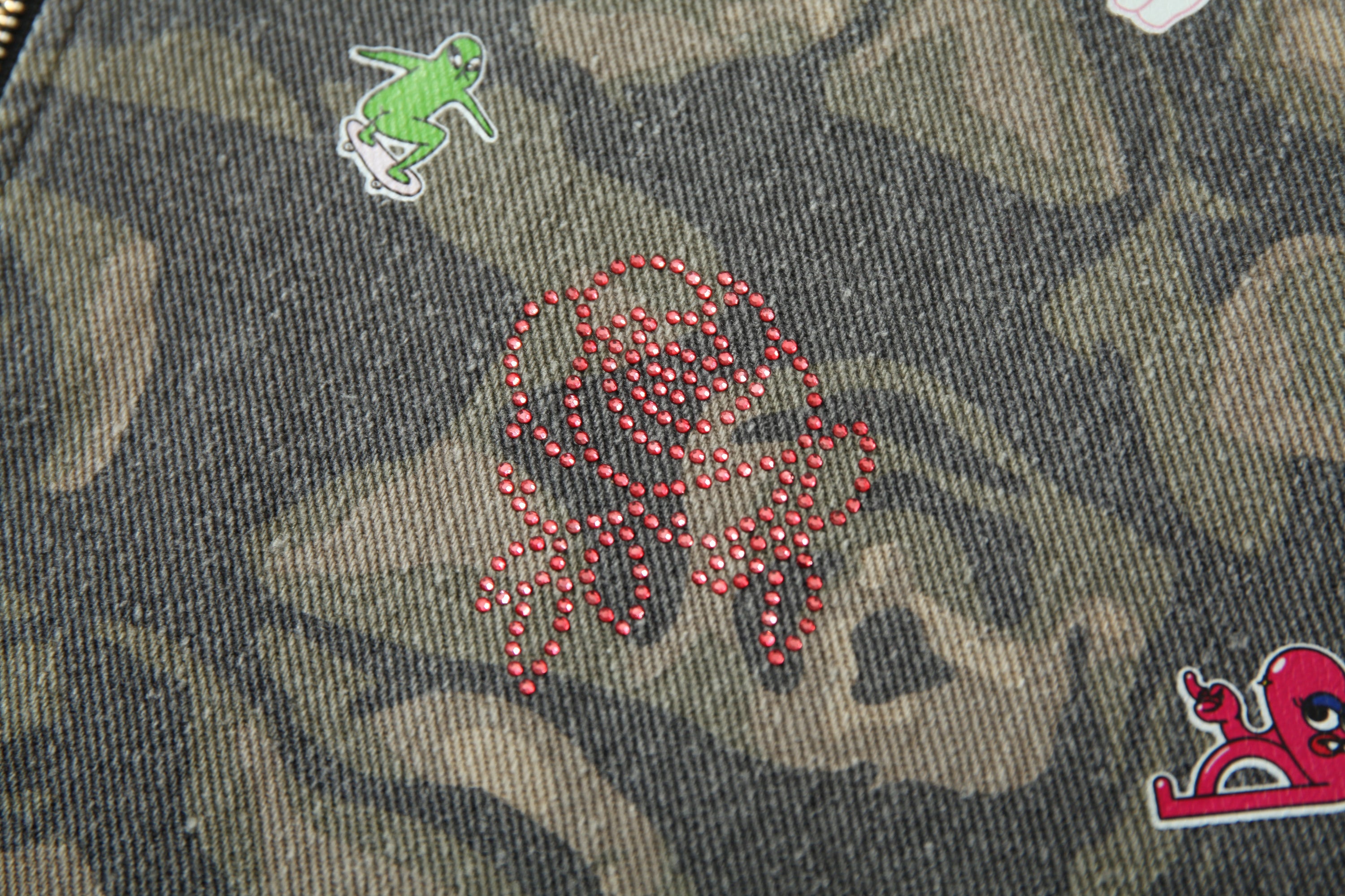 Omirad Rose Camo Embroidered Patch Zip-Up Hoodie