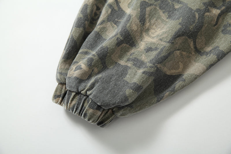 Omirad Rose Camo Embroidered Patch Zip-Up Hoodie