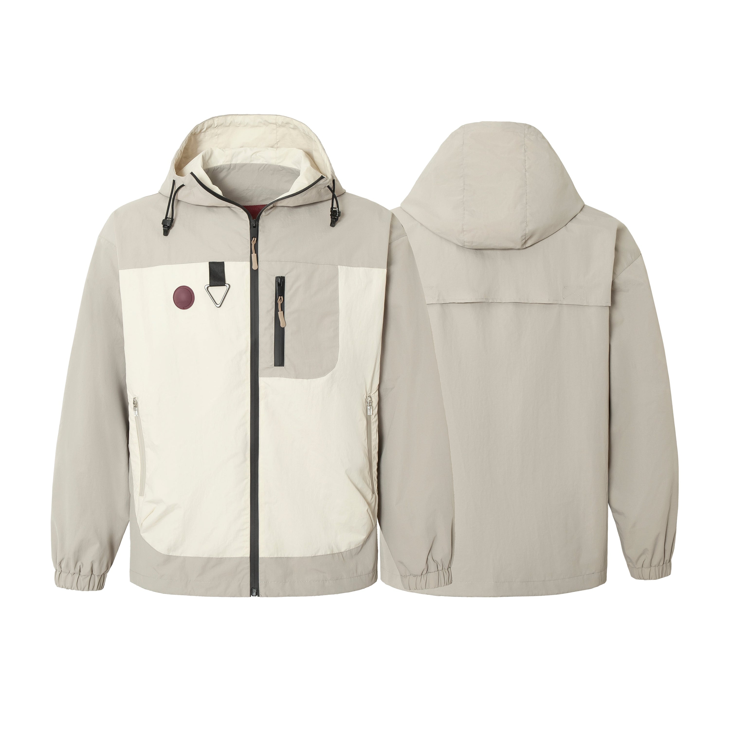 Colorblock Utility Windbreaker Jacket | Hooded Nylon Shell