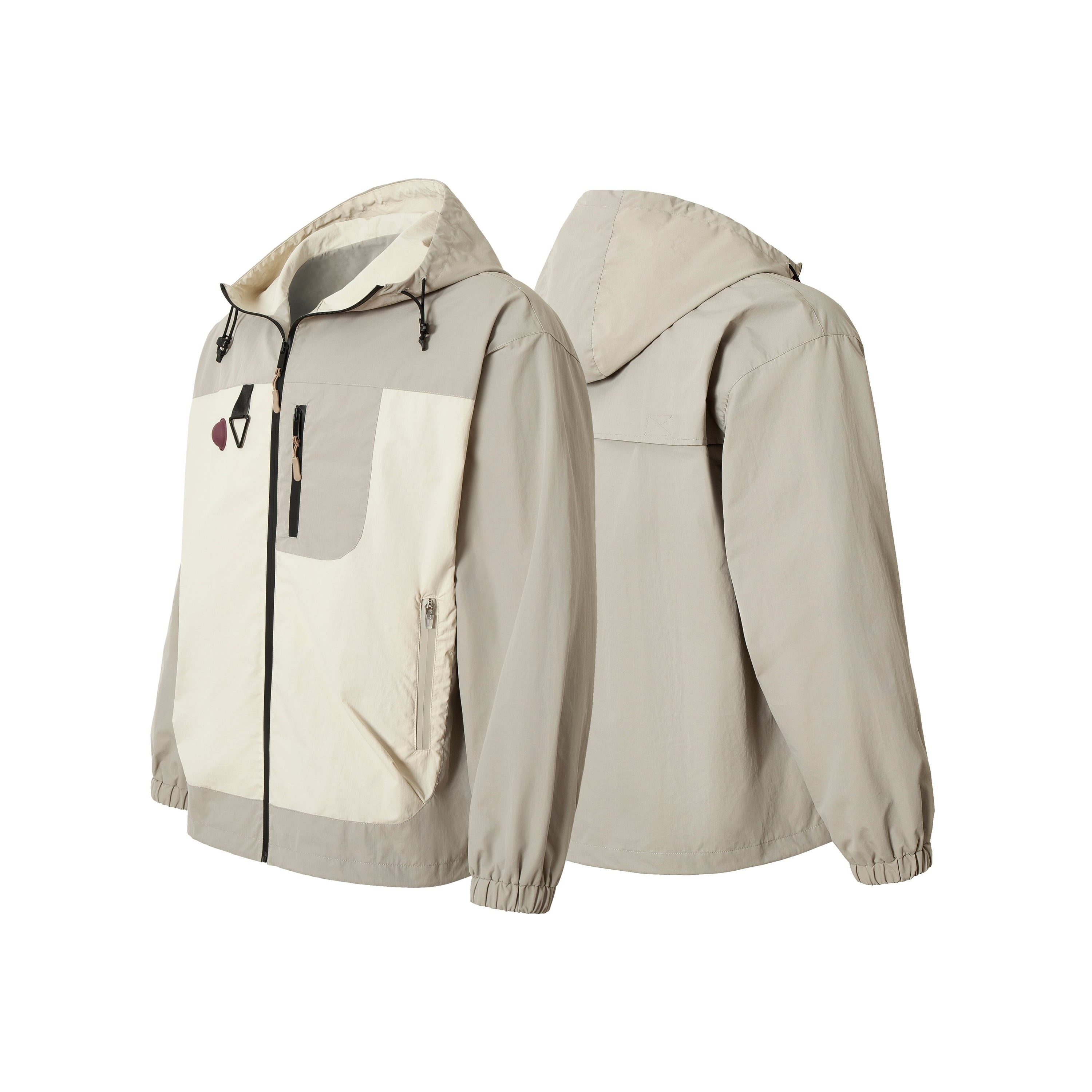 Colorblock Utility Windbreaker Jacket | Hooded Nylon Shell