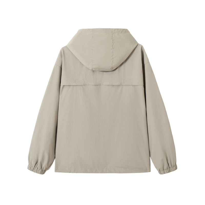Colorblock Utility Windbreaker Jacket | Hooded Nylon Shell