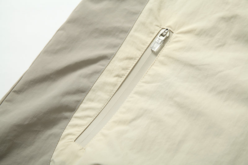 Colorblock Utility Windbreaker Jacket | Hooded Nylon Shell