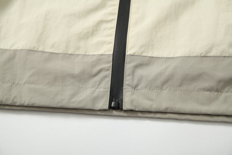 Colorblock Utility Windbreaker Jacket | Hooded Nylon Shell