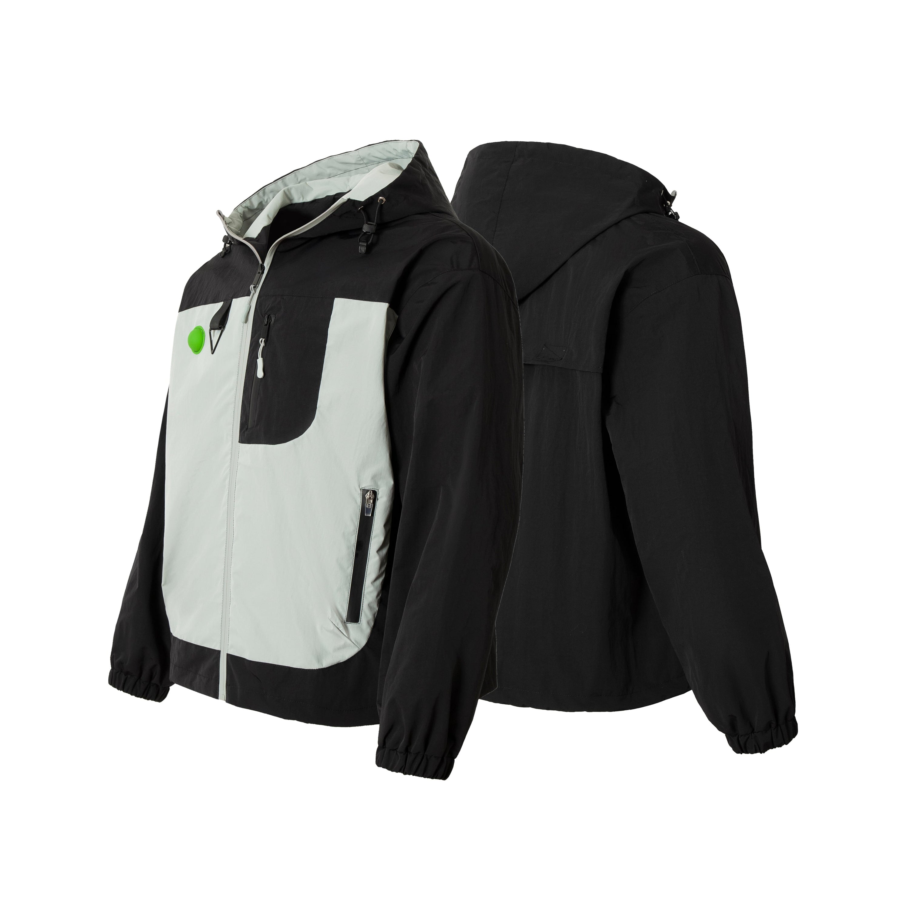 Colorblock Utility Windbreaker Jacket | Hooded Nylon Shell