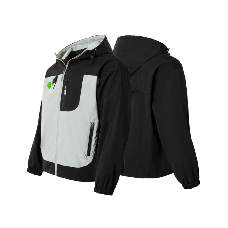 Colorblock Utility Windbreaker Jacket | Hooded Nylon Shell