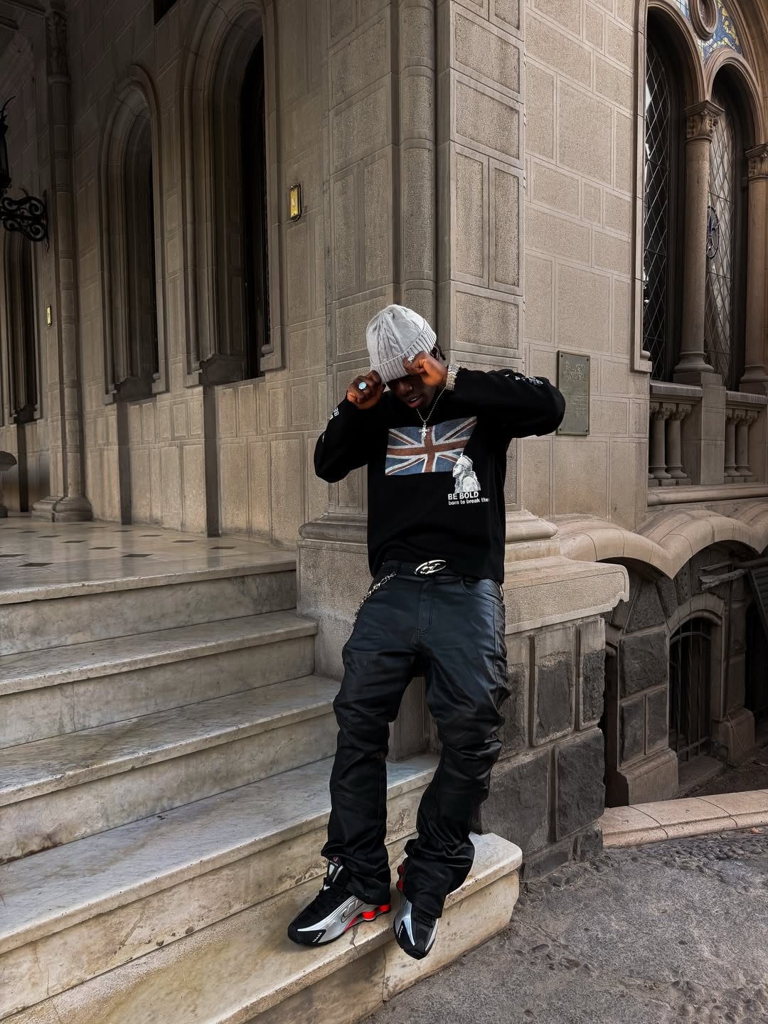 Omirad Union Flag Graphic Long Sleeve Tee | Streetwear Cotton