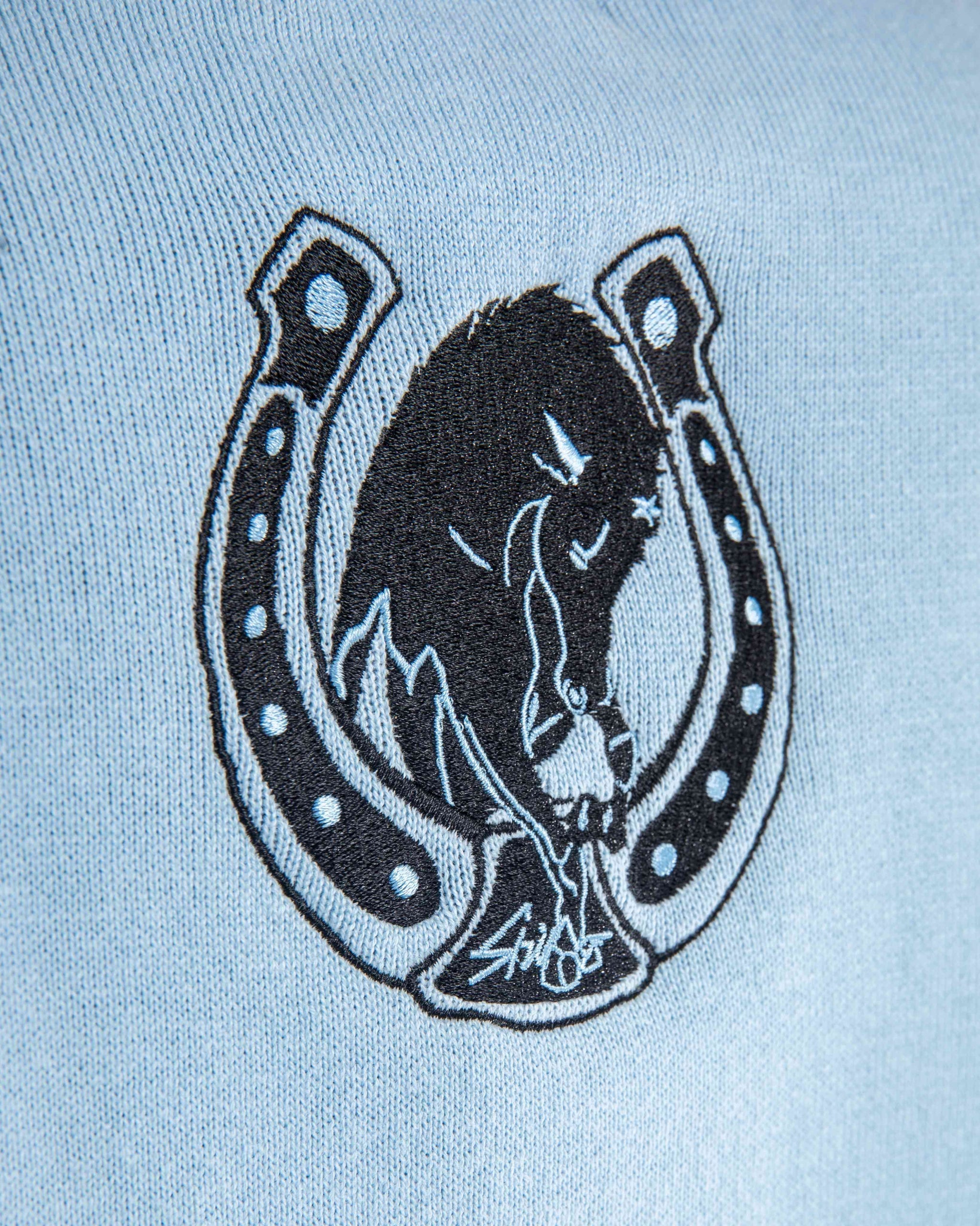TUSK Inspired Anime Knitted Sweater | JoJo's Bizarre Adventure Streetwear Pure Cotton Pullover in Sky Blue