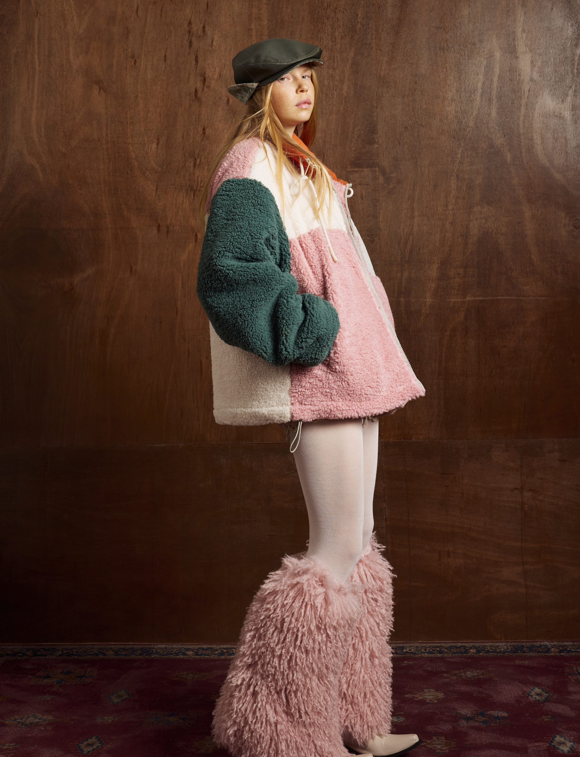 Colorblock Sherpa Fleece Zip Jacket | Retro High-Neck