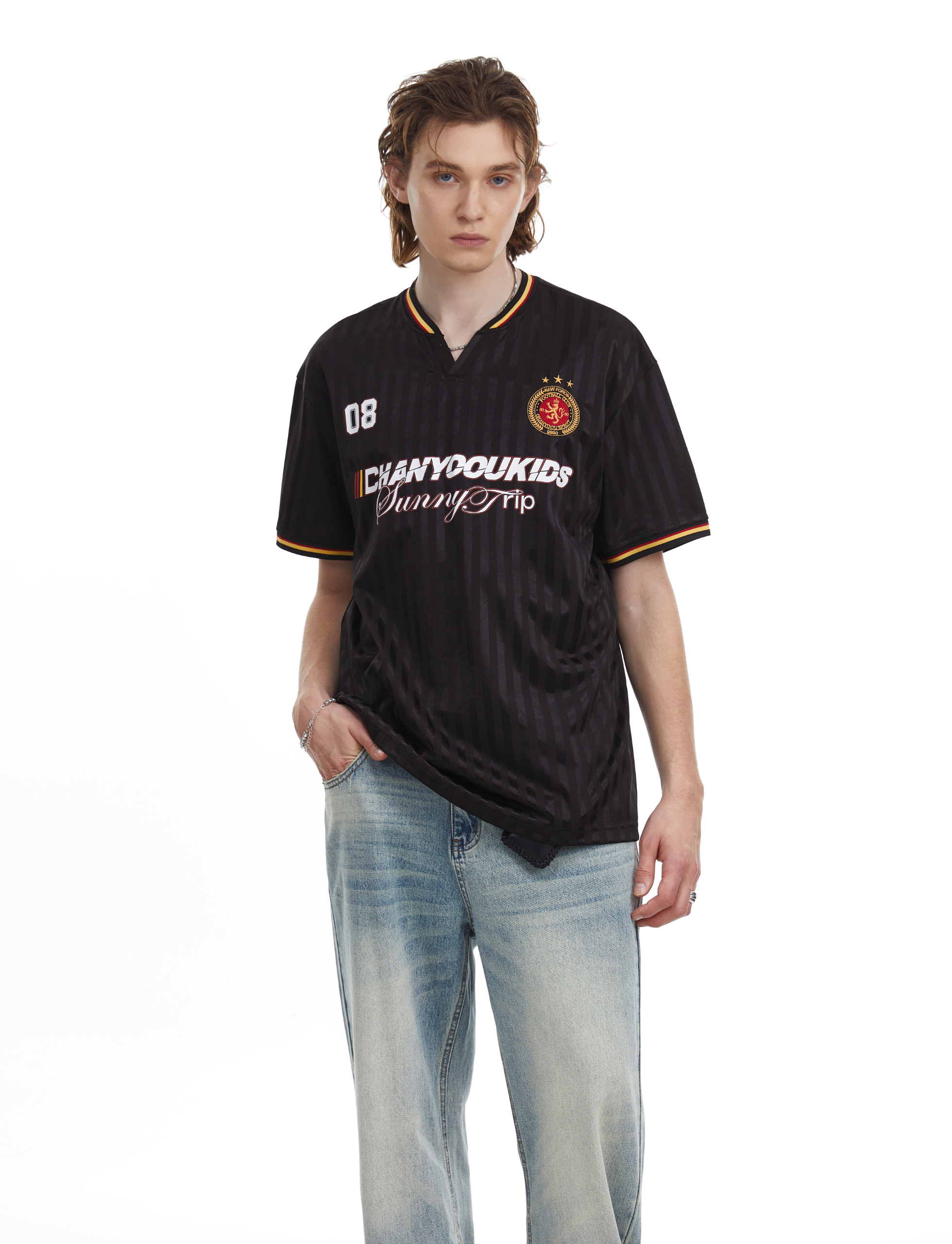 Chanyooukids Sunny Trip Varsity Mesh Soccer Jersey Tee