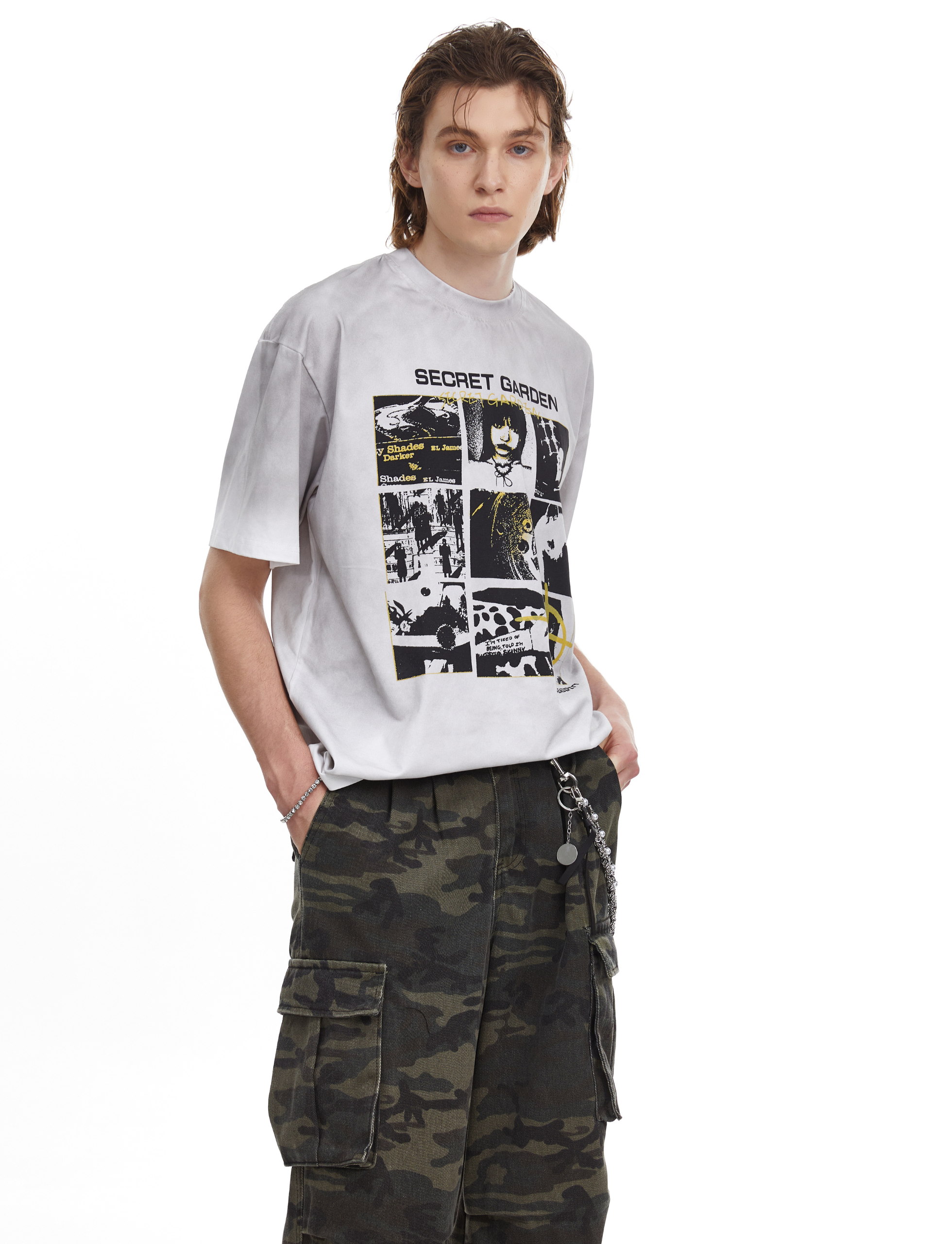 Secret Garden Graphic Panel Oversized T-Shirt | Streetwear Tee