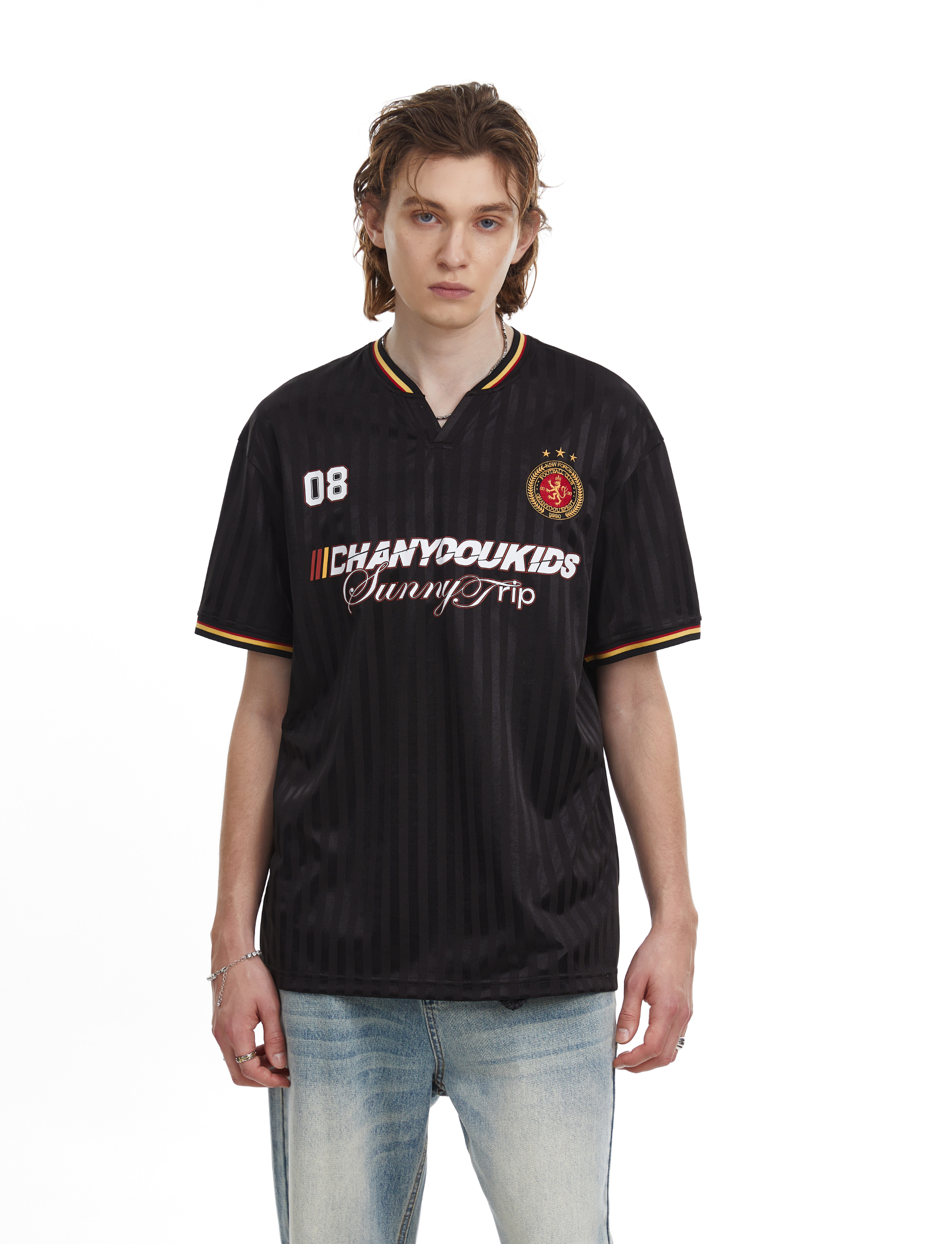 Chanyooukids Sunny Trip Varsity Mesh Soccer Jersey Tee