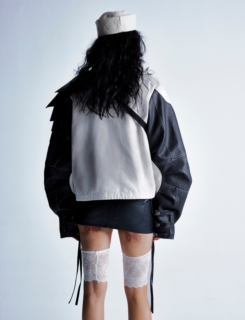 Omirad Contrast Moto Jacket – Skull Graphic Street Jacket