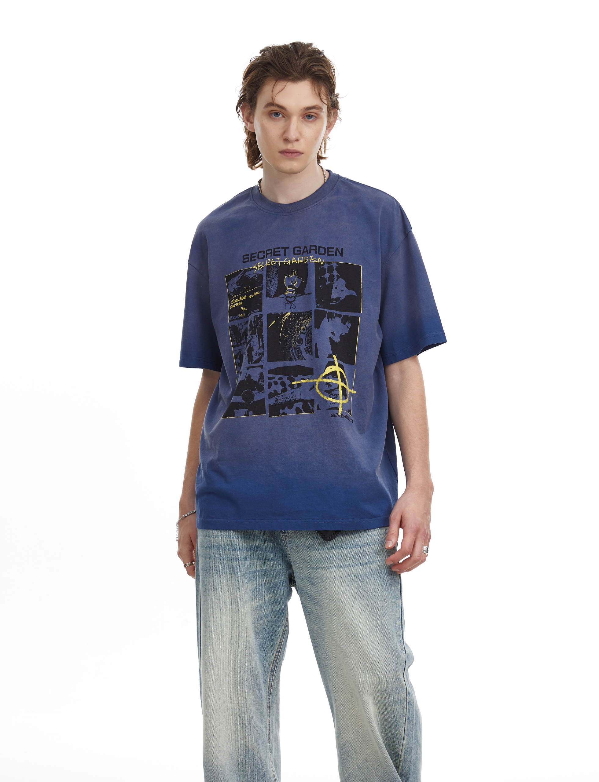 Secret Garden Graphic Panel Oversized T-Shirt | Streetwear Tee