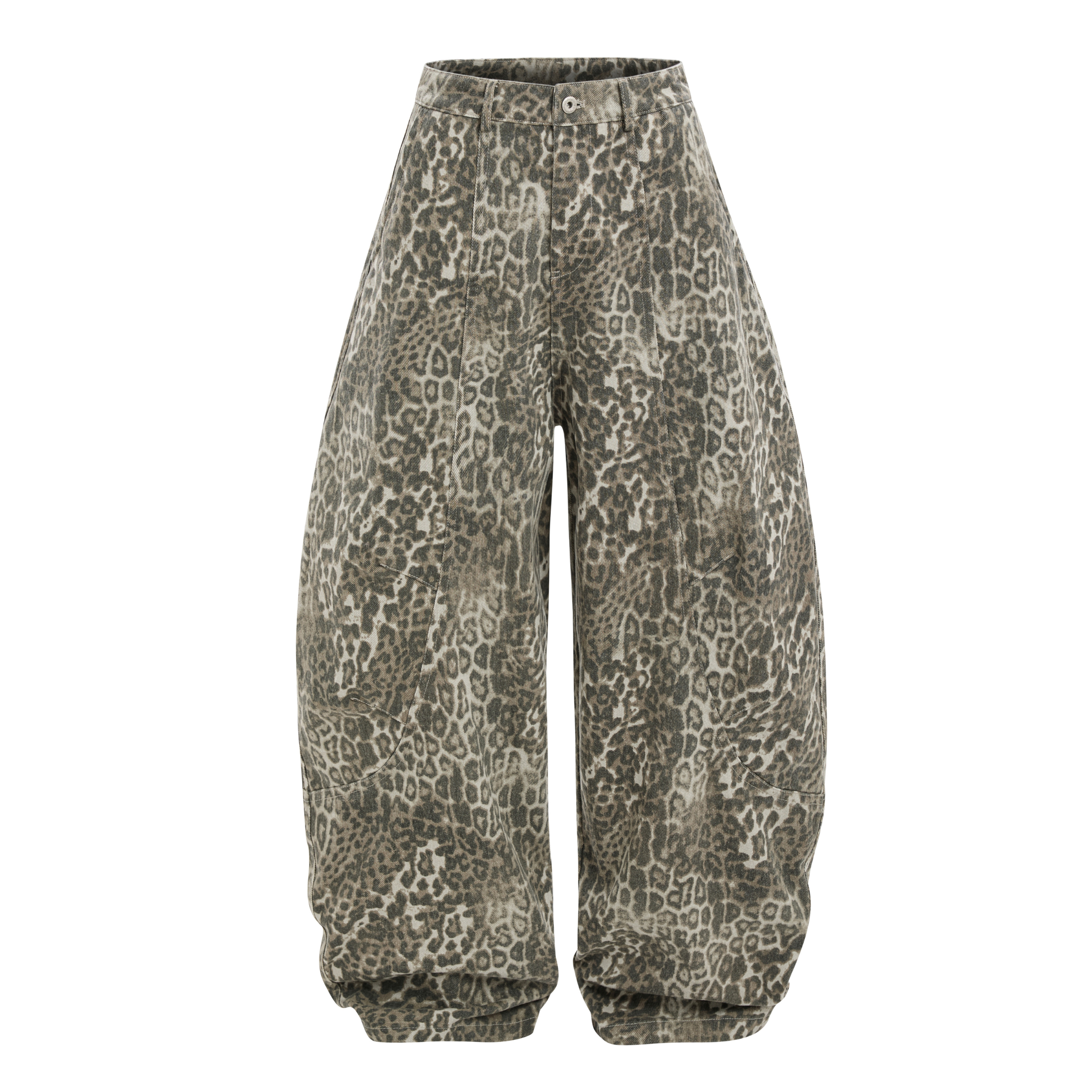 Omirad Leopard Print Barrel Leg Pants | Wide Leg Streetwear