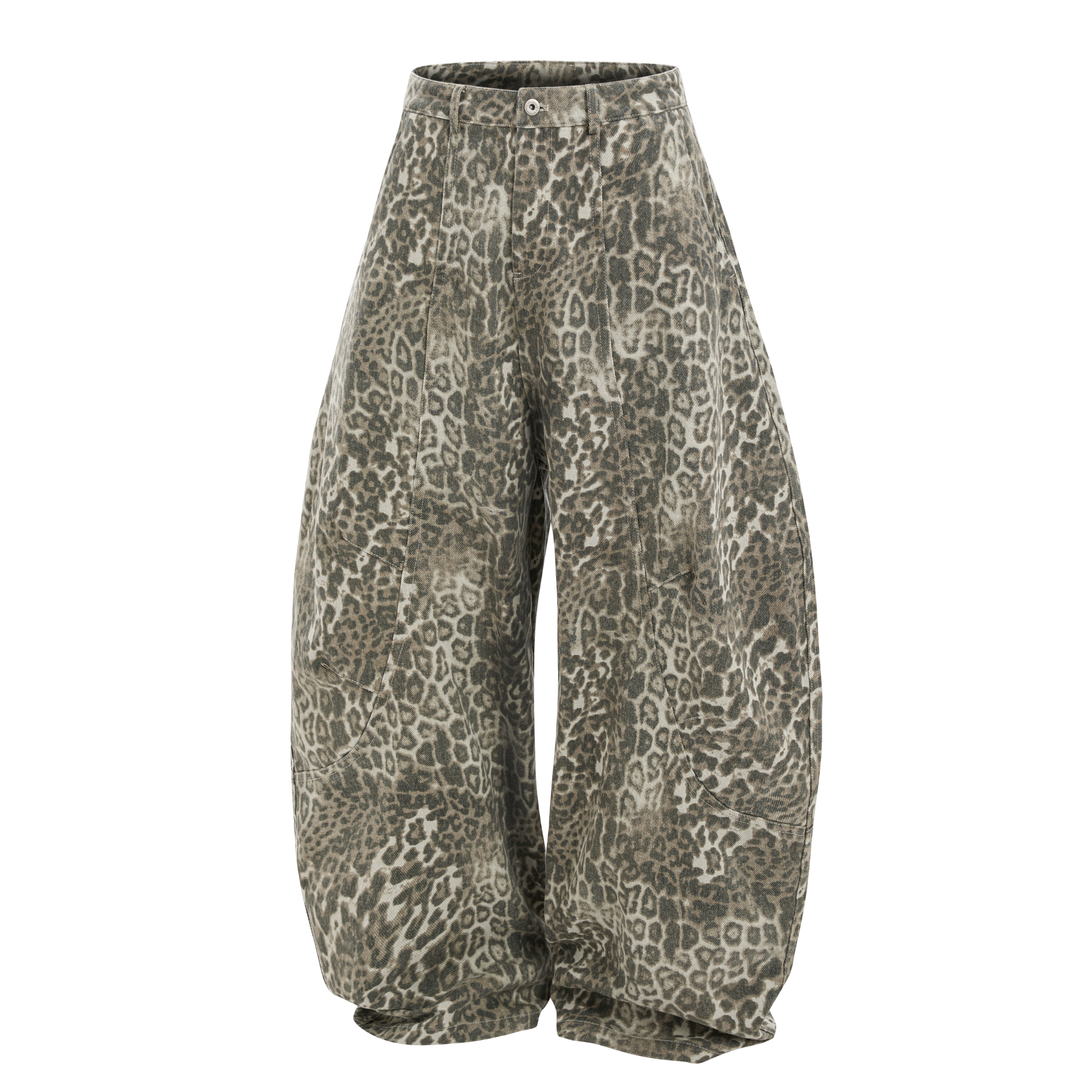 Omirad Leopard Print Barrel Leg Pants | Wide Leg Streetwear