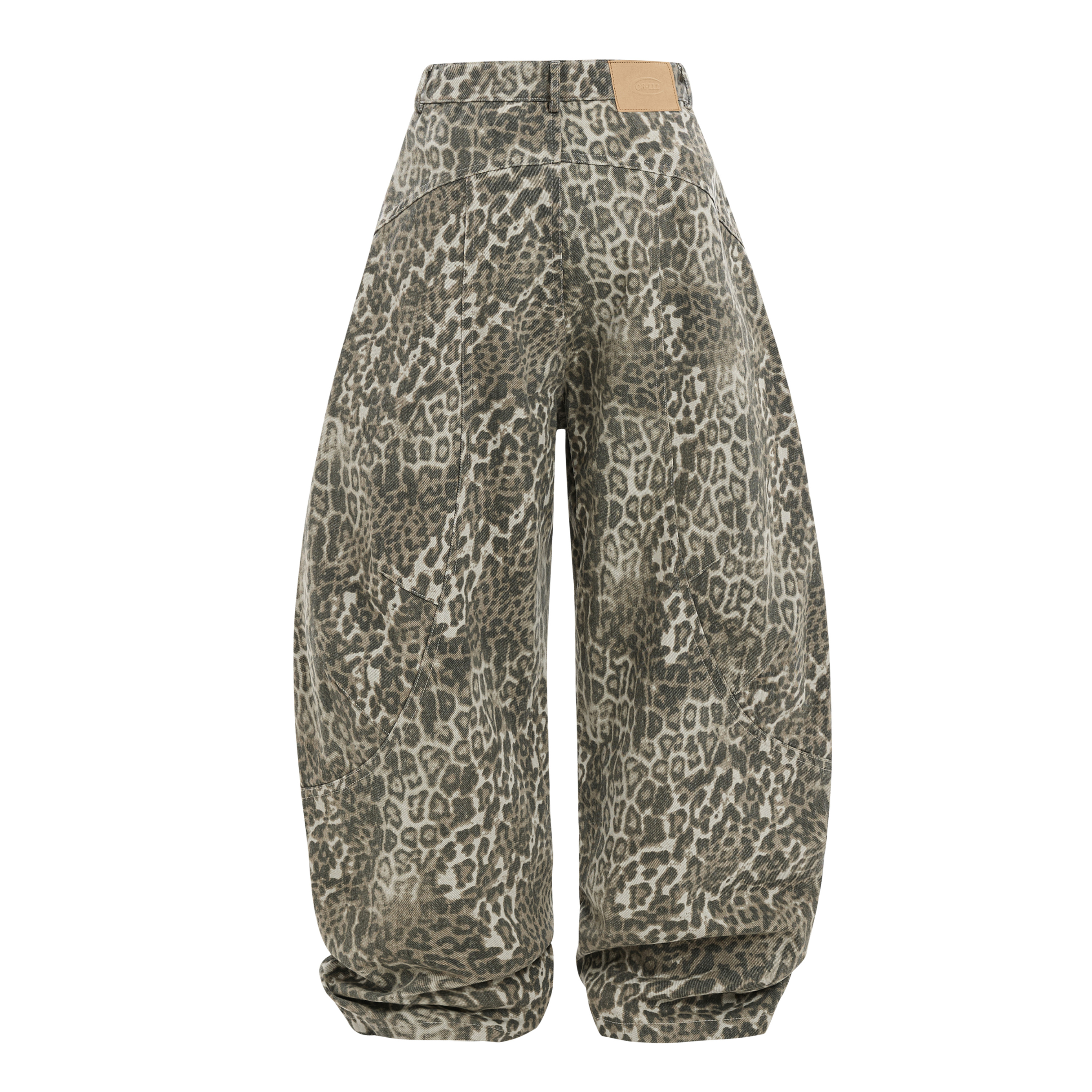 Omirad Leopard Print Barrel Leg Pants | Wide Leg Streetwear