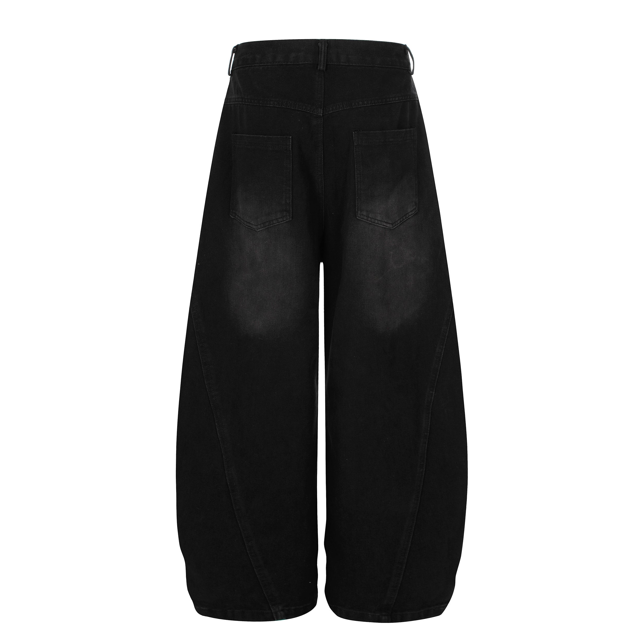 Leopard-Panel Wide-Leg Denim Jeans | Streetwear Baggy Fit
