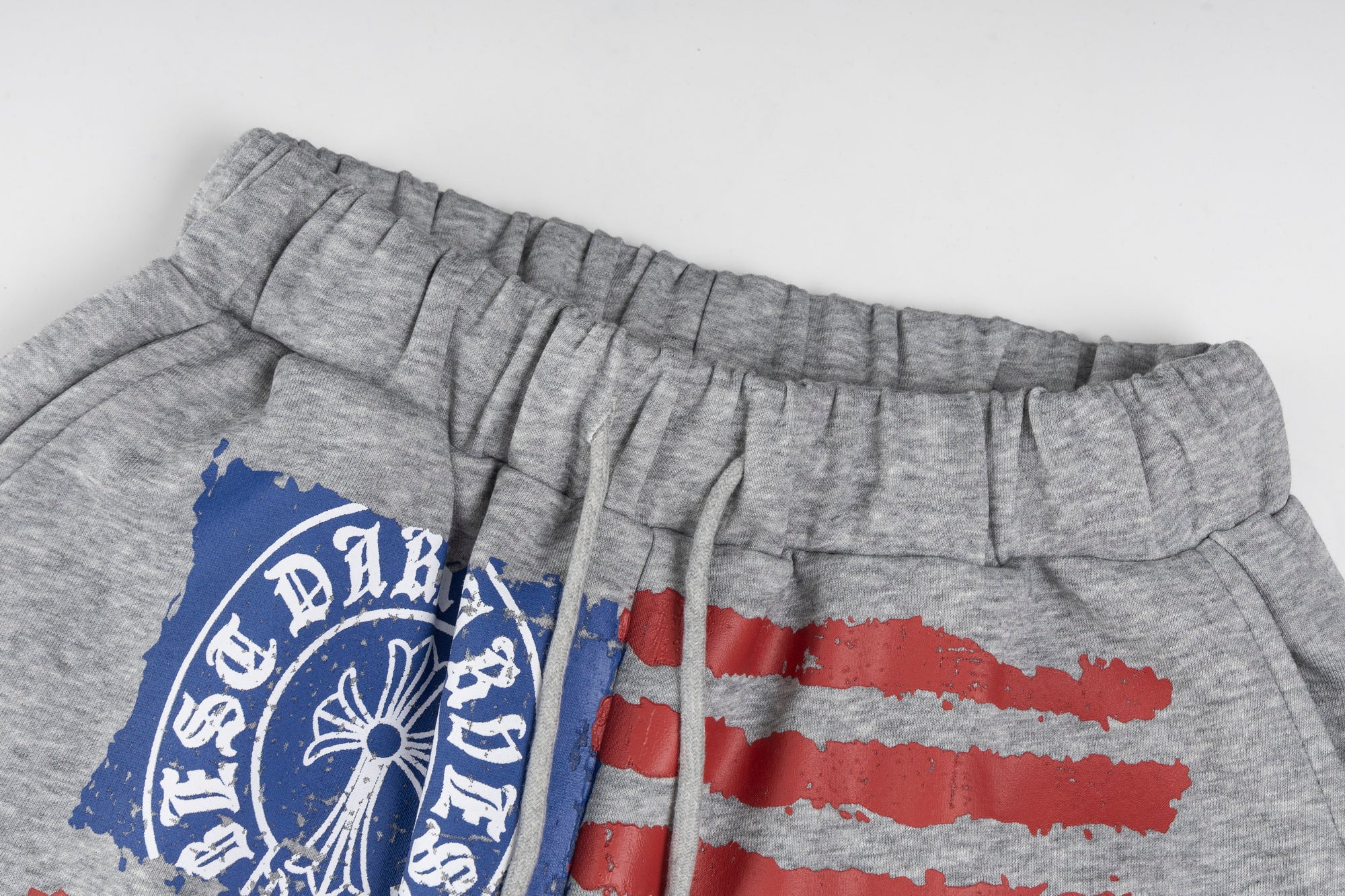 Omirad Flag Graphic Wave-Hem Wide-Leg Sweatpants