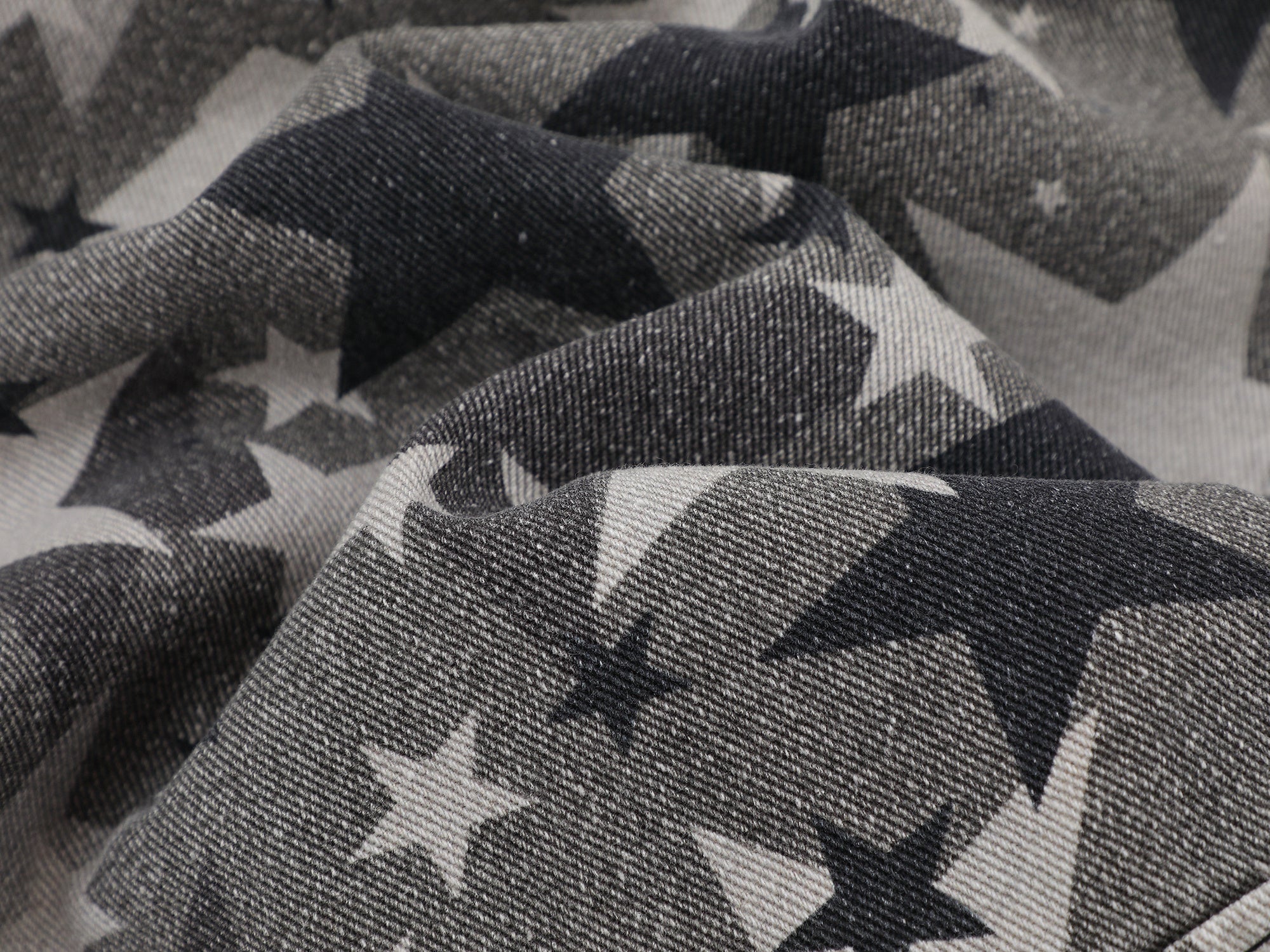 Omirad All-Over Star Print Washed Denim Jacket | Grayscale