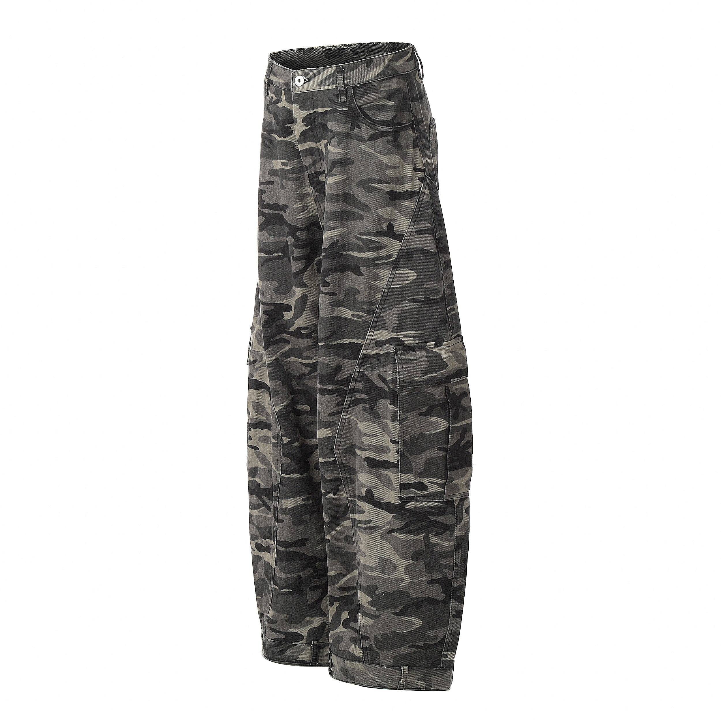 Camouflage Cargo Barrel Pants | Wide Leg Streetwear