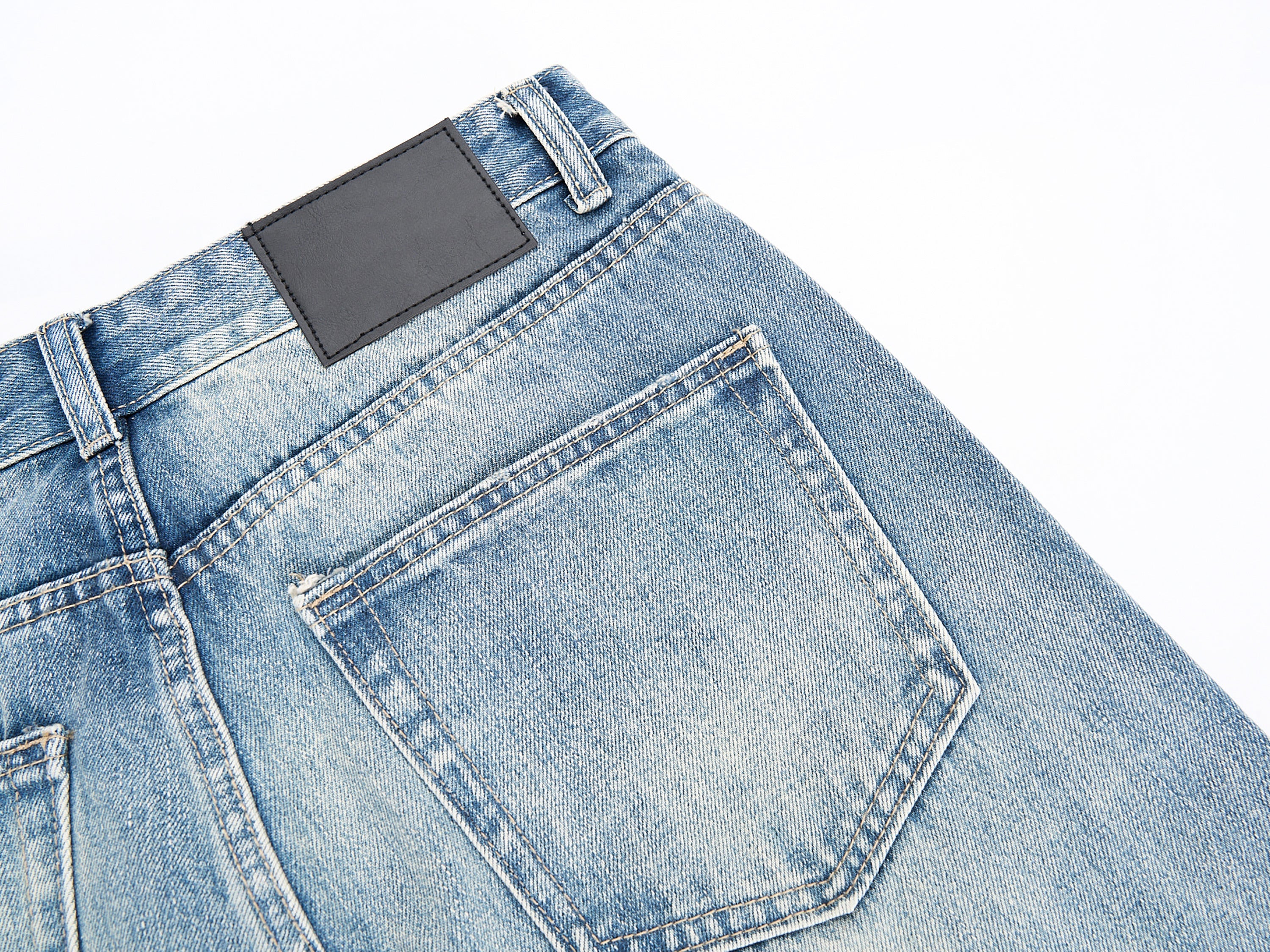 Omirad Washed Wide-Leg Jeans | Vintage Whiskered Denim