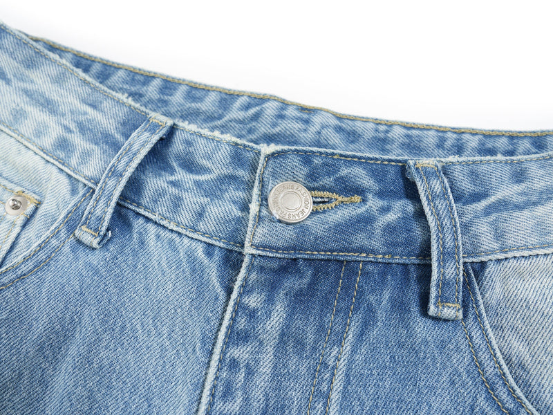Omirad Faded Wide-Leg Jeans | Vintage Wash Streetwear Denim