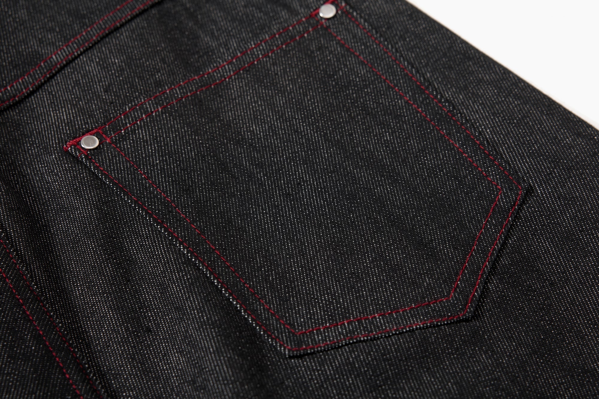 Omirad Multi-Pocket Wide-Leg Denim Pants | Red Contrast Stitch