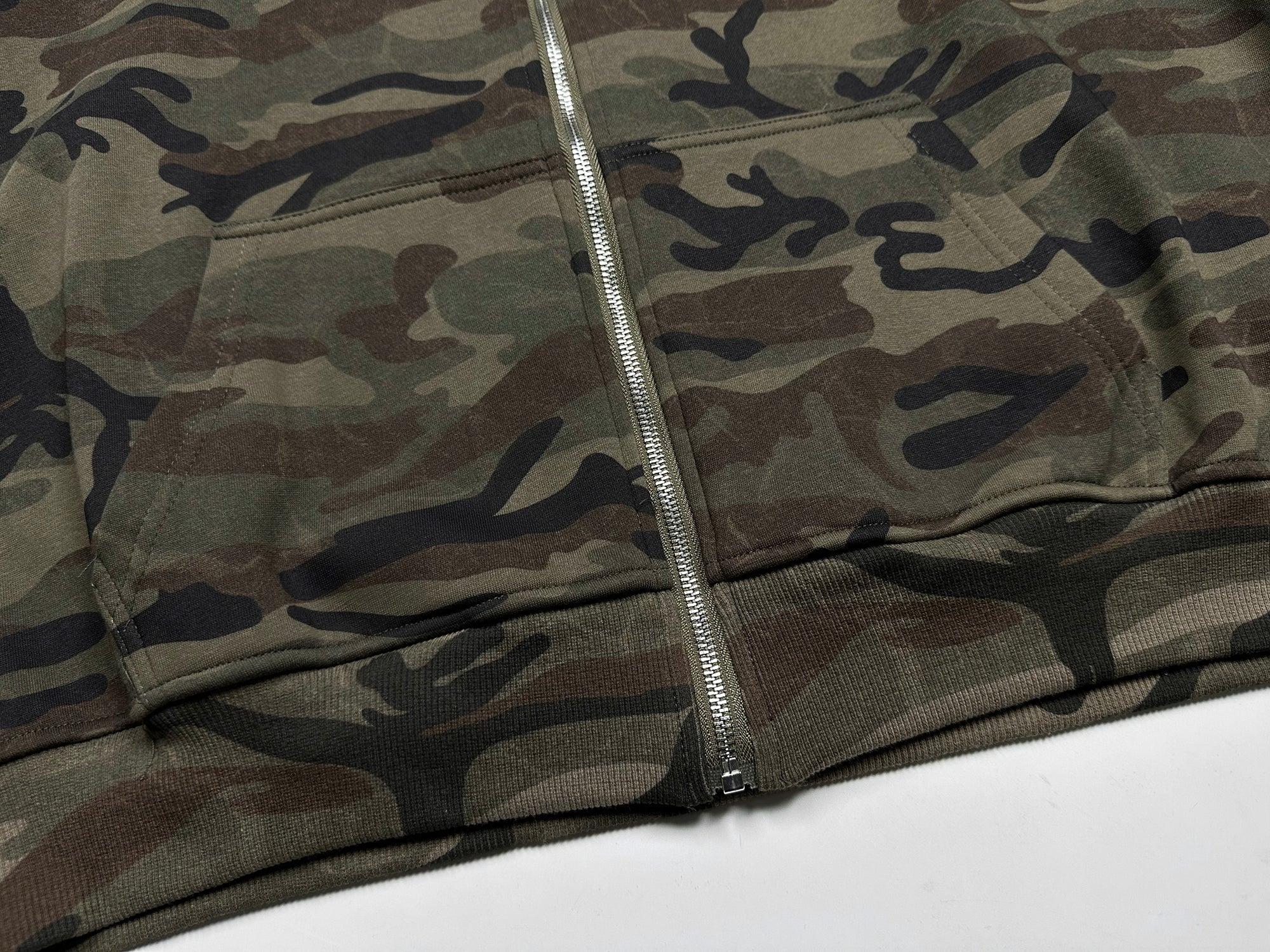 Camo Varsity Zip Hoodie | Military Print Streetwear