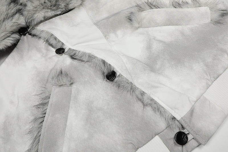 Faux Fur Panel Cropped Bomber Jacket | Streetwear Winter Coat