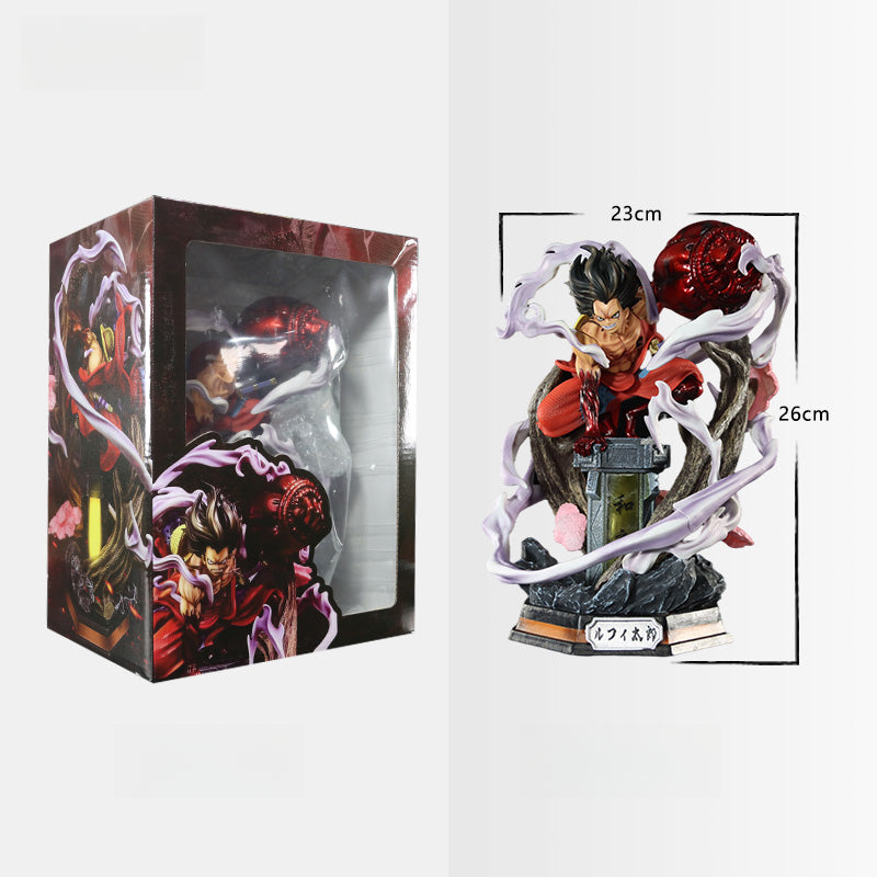 Luffy Gear 5 Action Figurine – 26cm with Fiery Red Effects and Dynamic Base, Limited Edition – One Piece Collectible