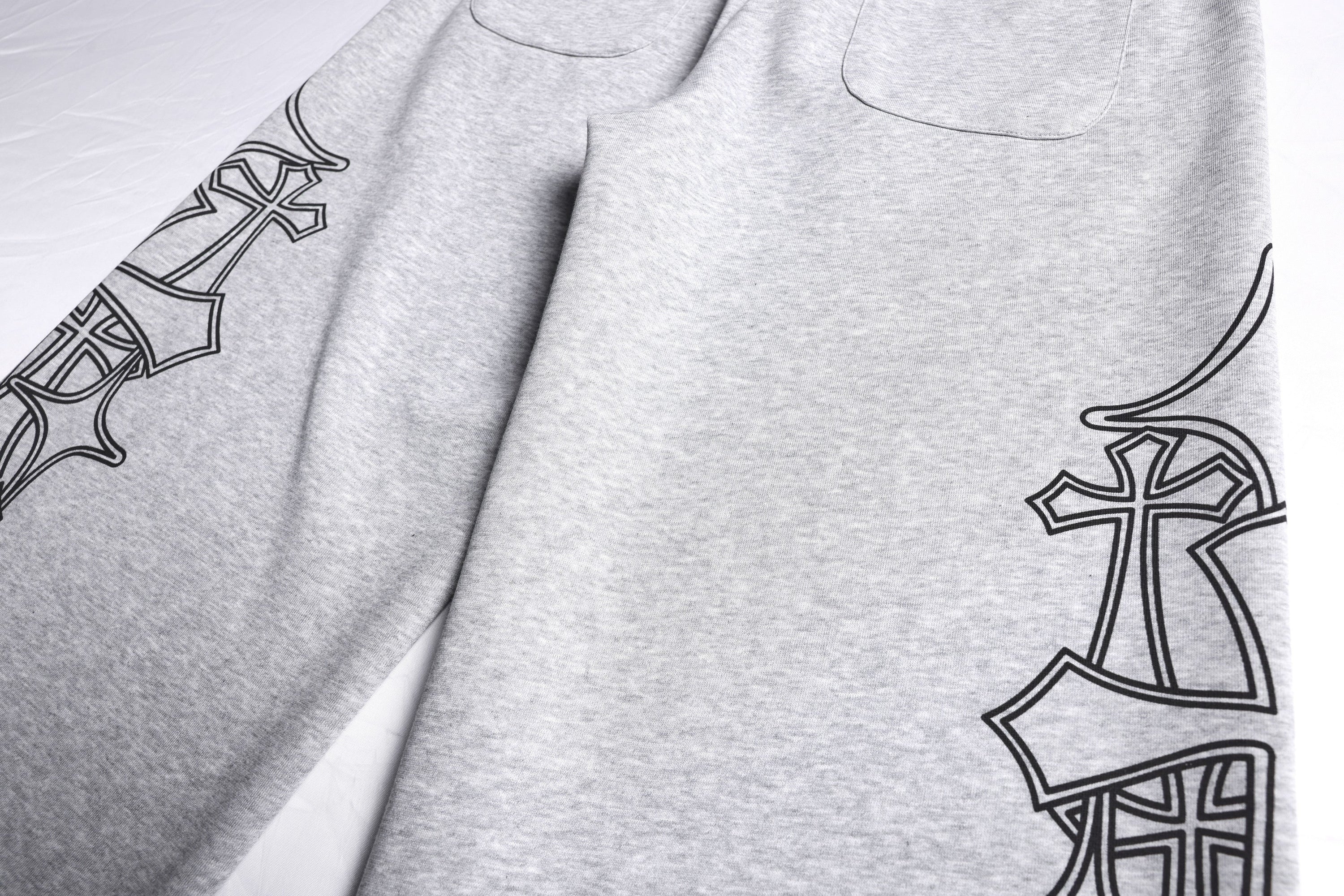 Gothic Outline Wide-Leg Sweatpants | Streetwear Joggers