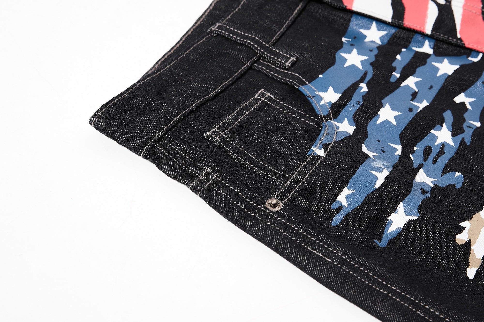 Vintage American Flag Baggy Jeans | Y2K Wide-Leg Denim