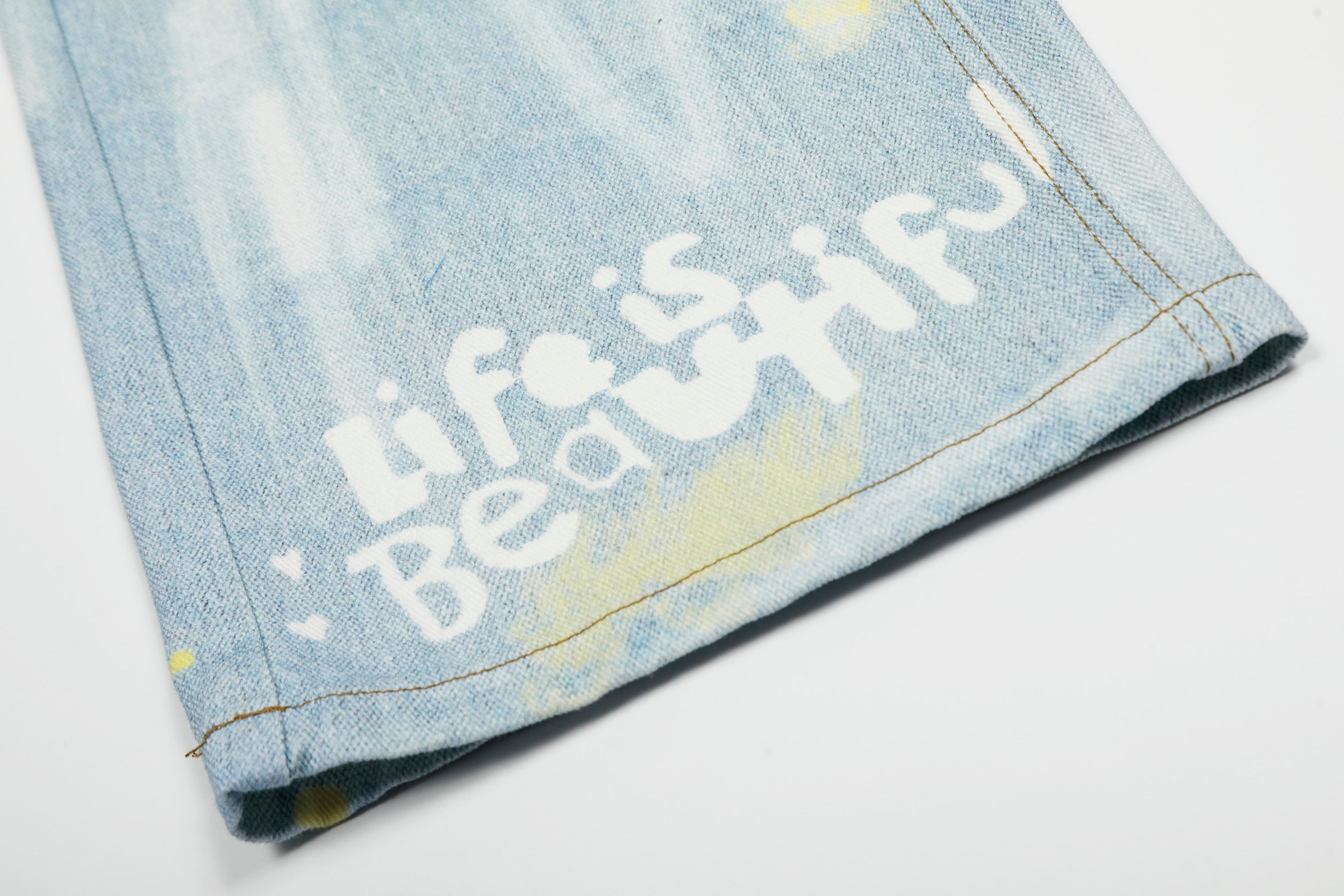 Omirad Life Is Beautiful Graffiti Wide-Leg Jeans