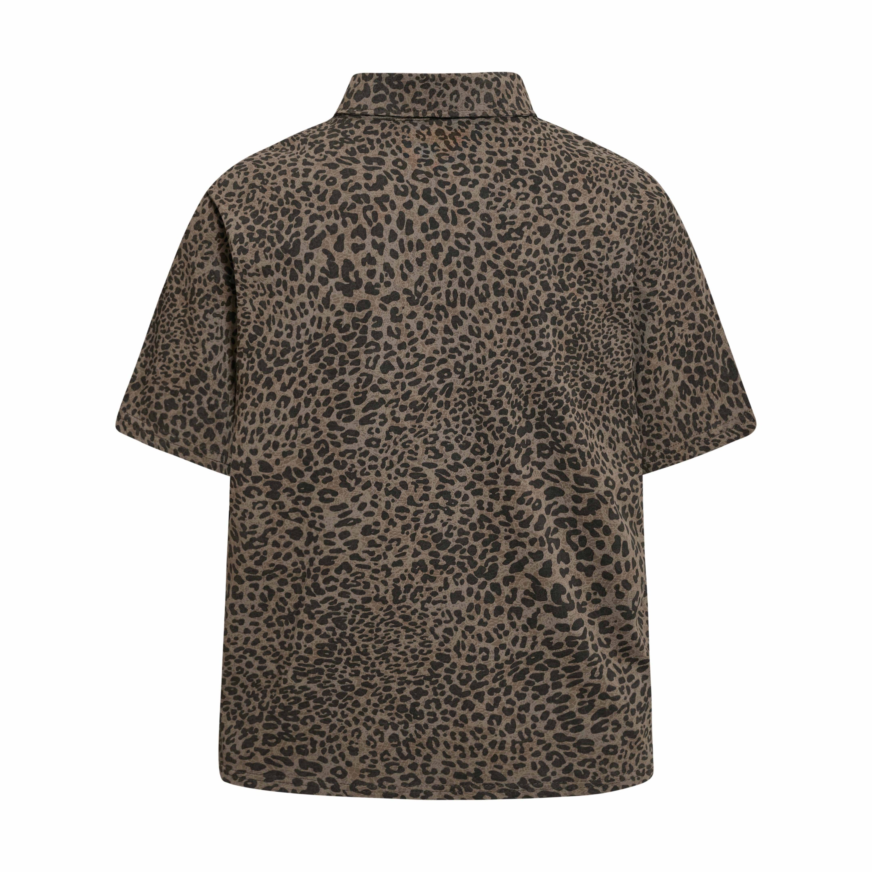 Mafa Vintage Leopard Print Polo Tee | Y2K Streetwear Shirt
