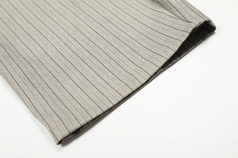 Pinstripe Barrel Leg Trousers | Vintage Wide Leg Pants