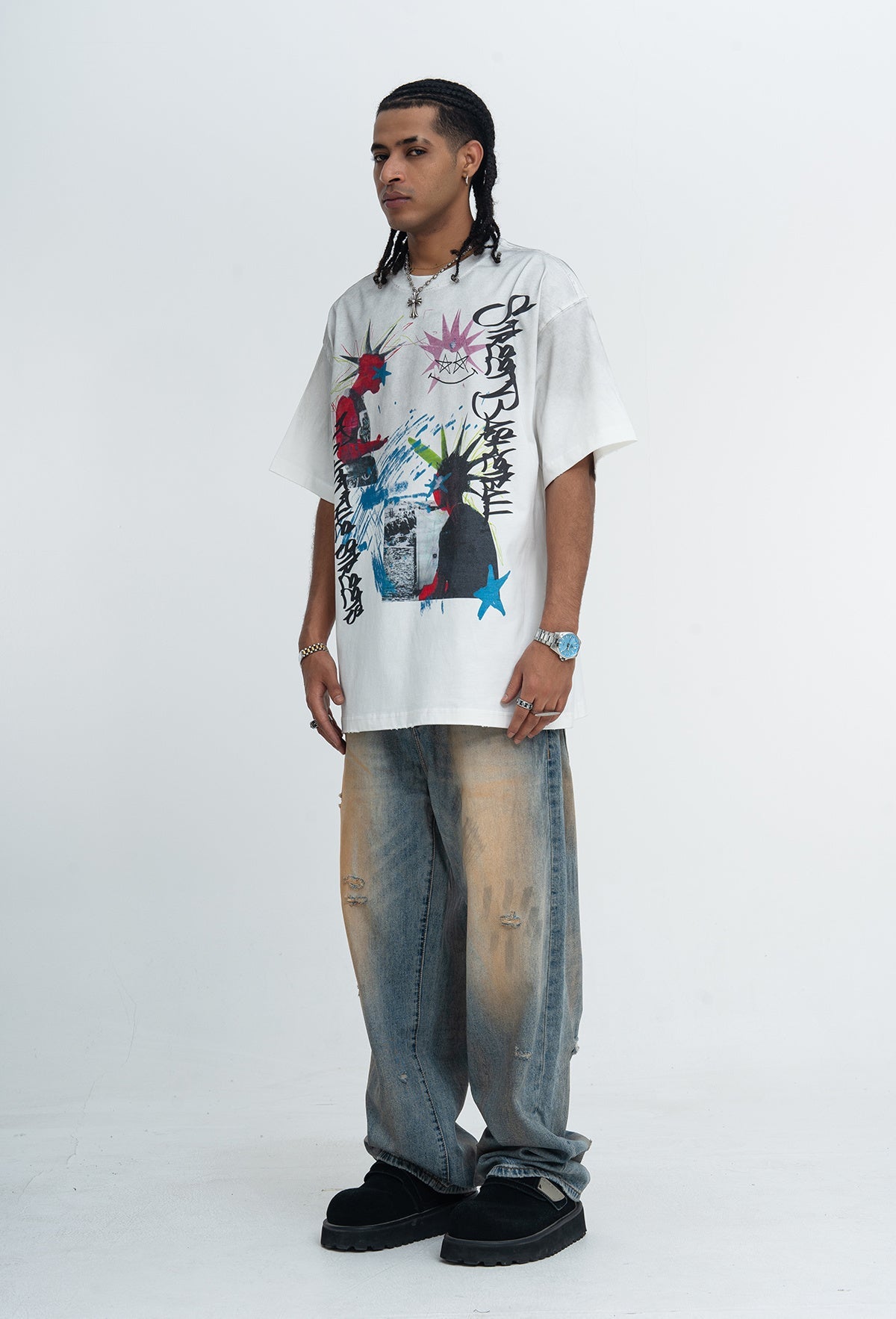 Omirad Anarchy Clash Punk Graphic T-Shirt | Street Art Tee
