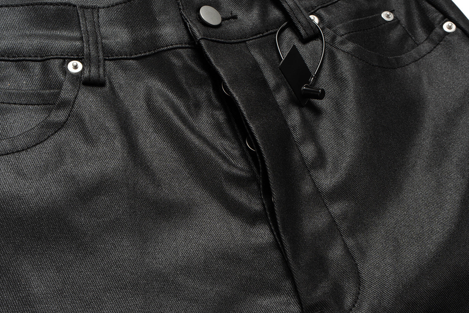 Omirad Blade-Cut Zip Flare Leather-Effect Pants